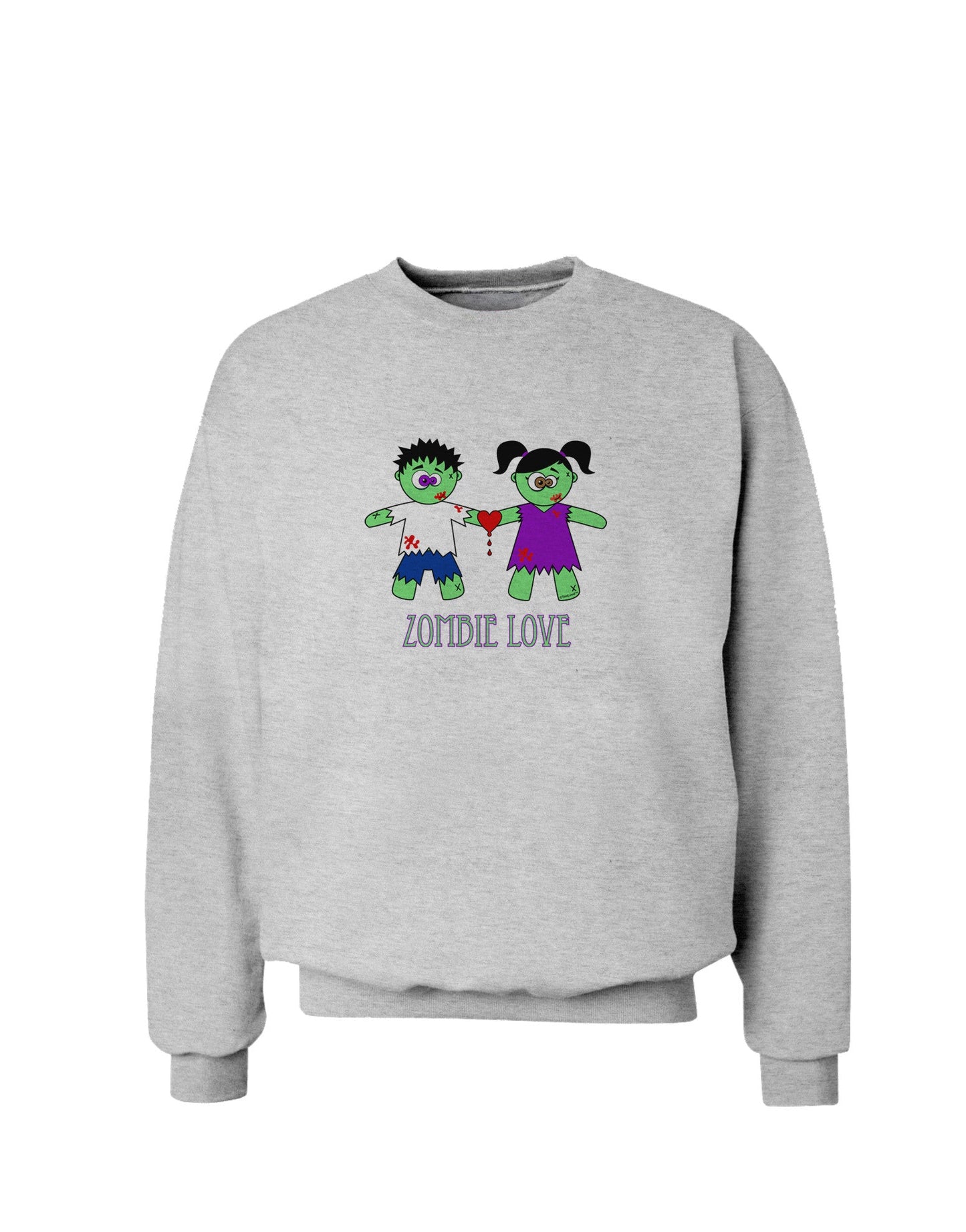 Zombie Love Couple Halloween Sweatshirt-Sweatshirts-TooLoud-AshGray-Small-Davson Sales