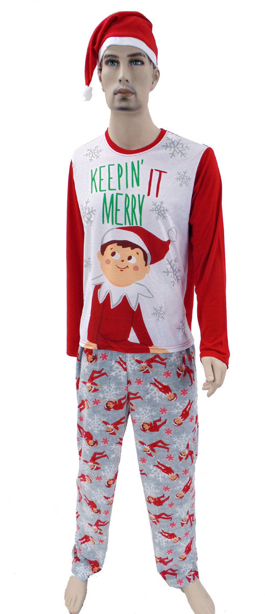 Elf on a Shelf Dad Pajama set for Men 2pc-Briefly Stated-Small-Davson Sales