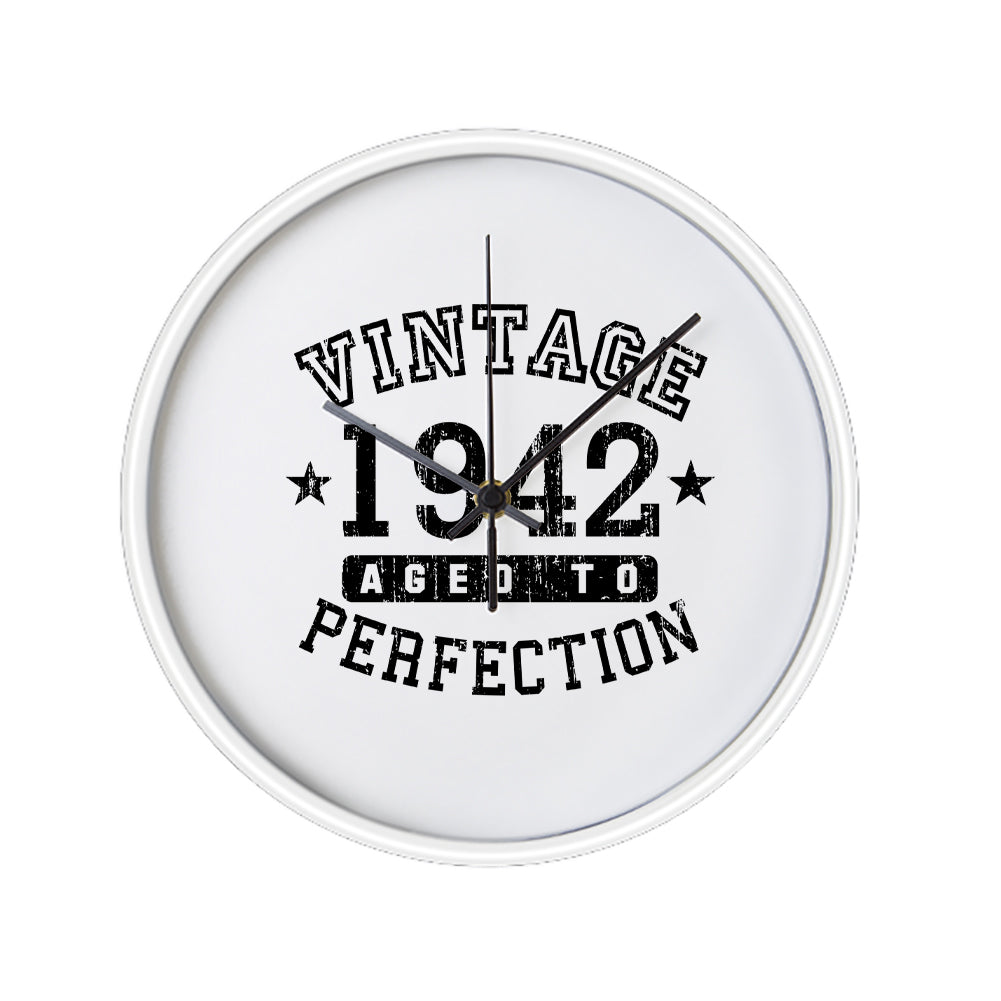 Personalized Vintage Birth Year Distressed 10 InchRound Wall Clock Without Numbers by TooLoud-Wall Clock-TooLoud-White-Davson Sales