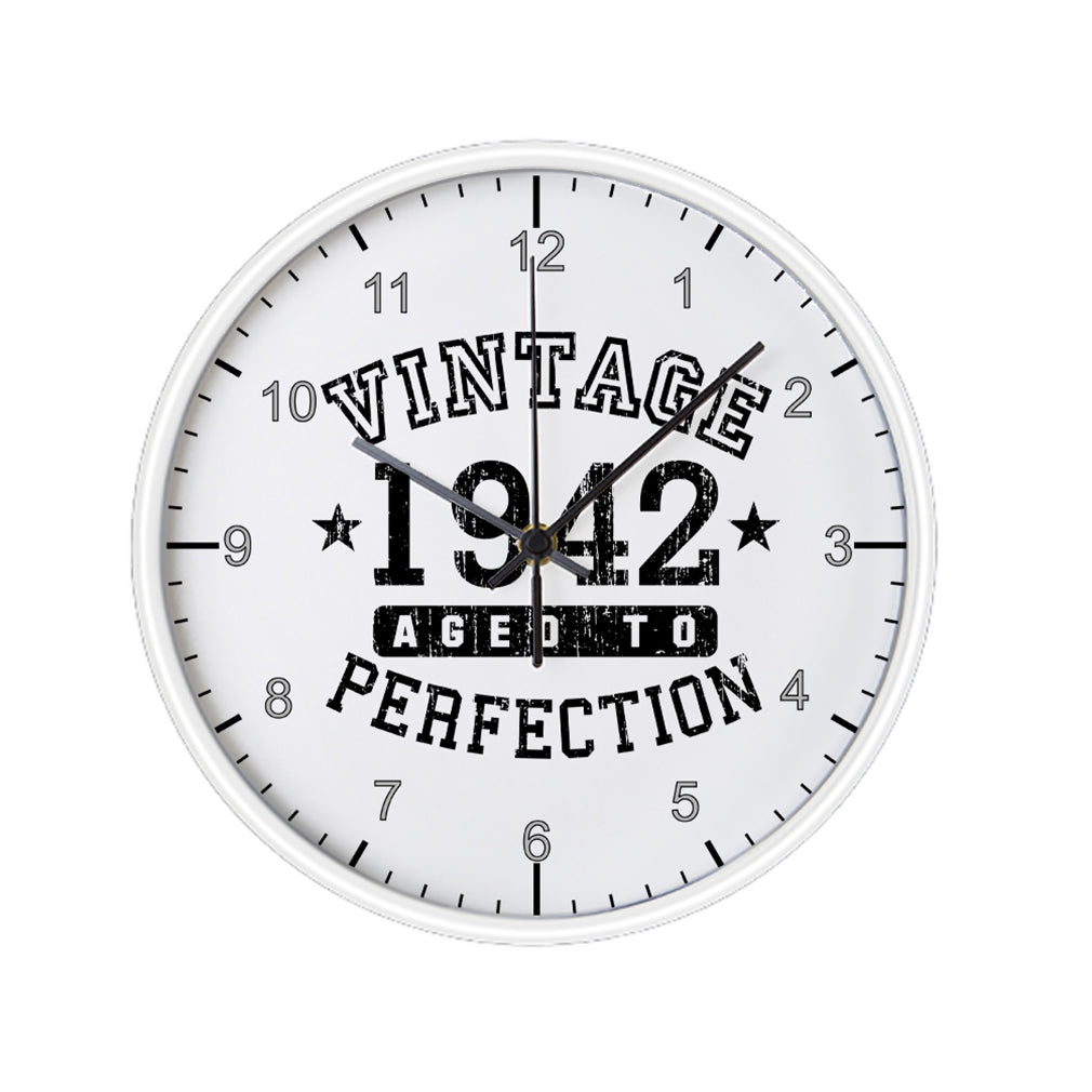 Personalized Vintage Birth Year Distressed 10 InchRound Wall Clock with Numbers by TooLoud-Wall Clock-TooLoud-White-Davson Sales
