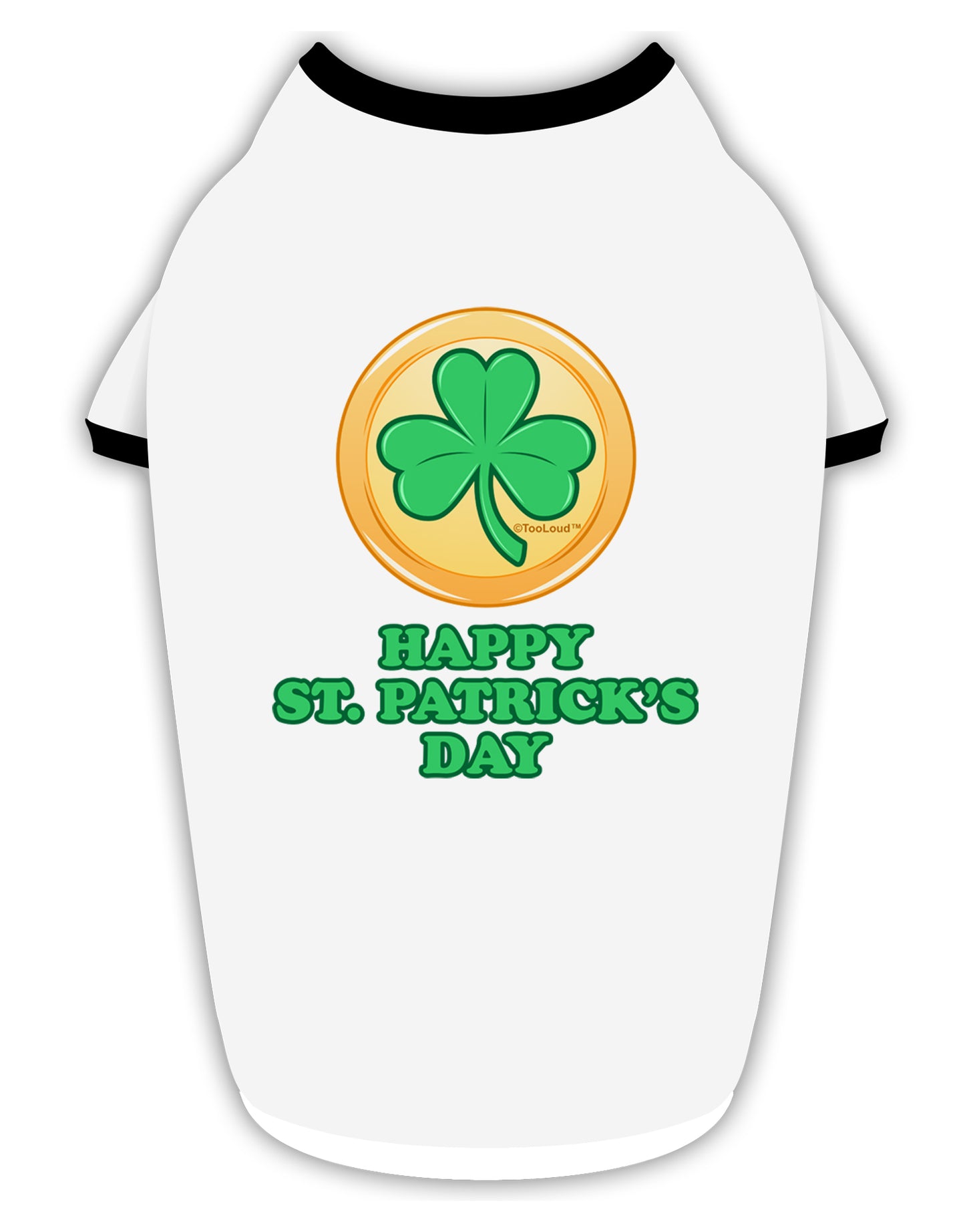 Shamrock Button - St Patrick's Day Stylish Cotton Dog Shirt by TooLoud-Dog Shirt-TooLoud-White-with-Black-Small-Davson Sales