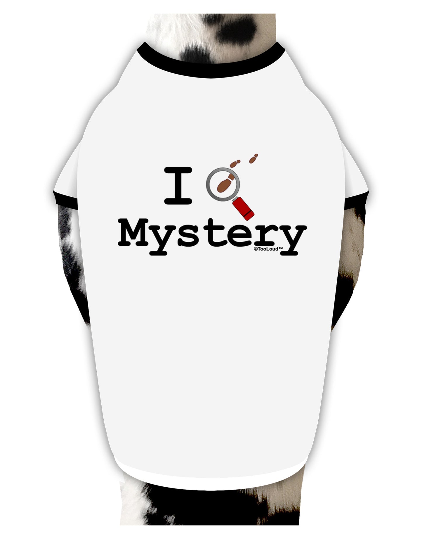 I Love Mystery Dog Shirt-Dog Shirt-TooLoud-White-with-Black-Small-Davson Sales
