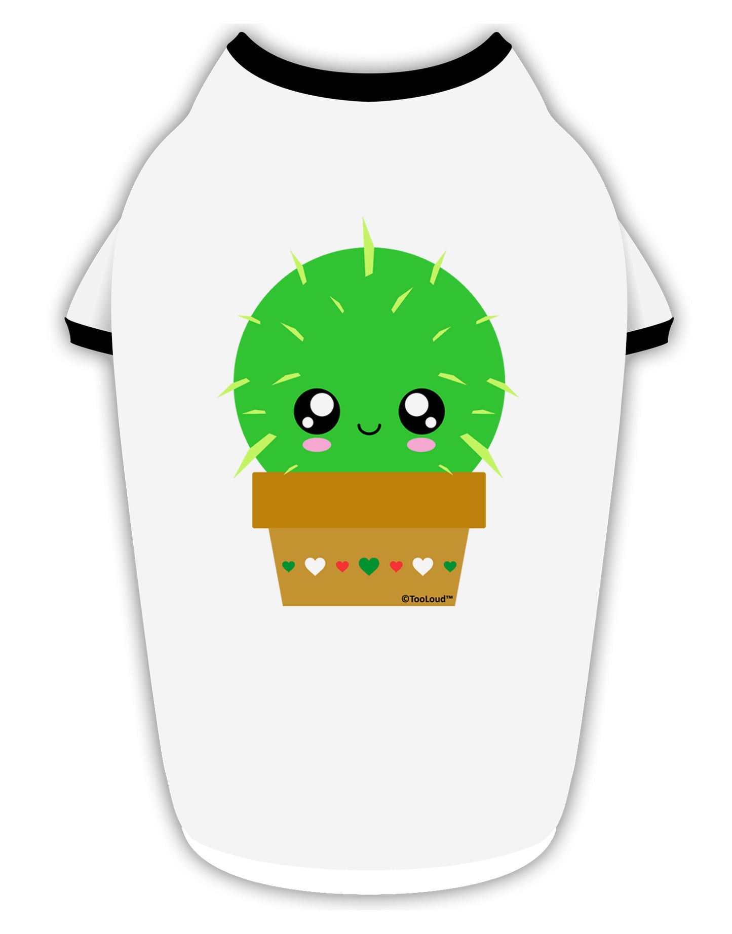 Cute Cactus Design Stylish Cotton Dog Shirt by TooLoud-Dog Shirt-TooLoud-White-with-Black-Small-Davson Sales