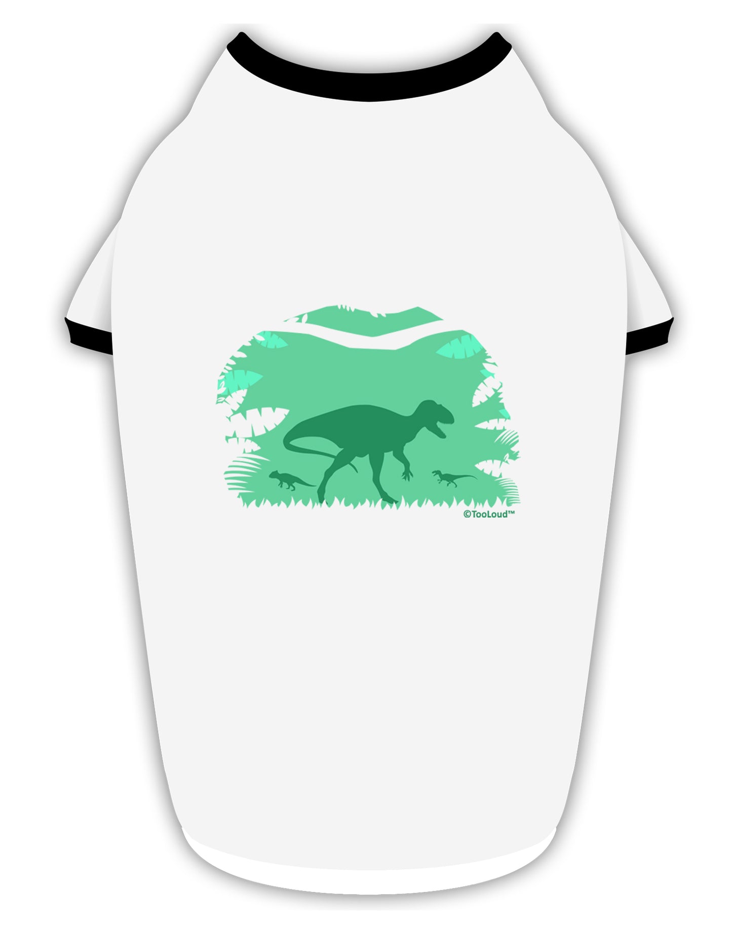 Dinosaur Silhouettes - Jungle Stylish Cotton Dog Shirt by TooLoud-Dog Shirt-TooLoud-White-with-Black-Small-Davson Sales
