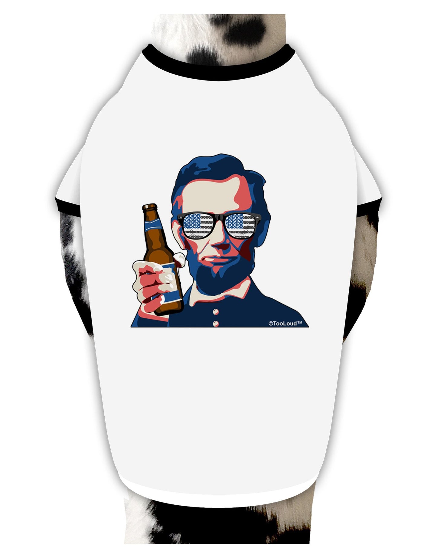 Abraham Drinkoln Dog Shirt-Dog Shirt-TooLoud-White-with-Black-XL-Davson Sales