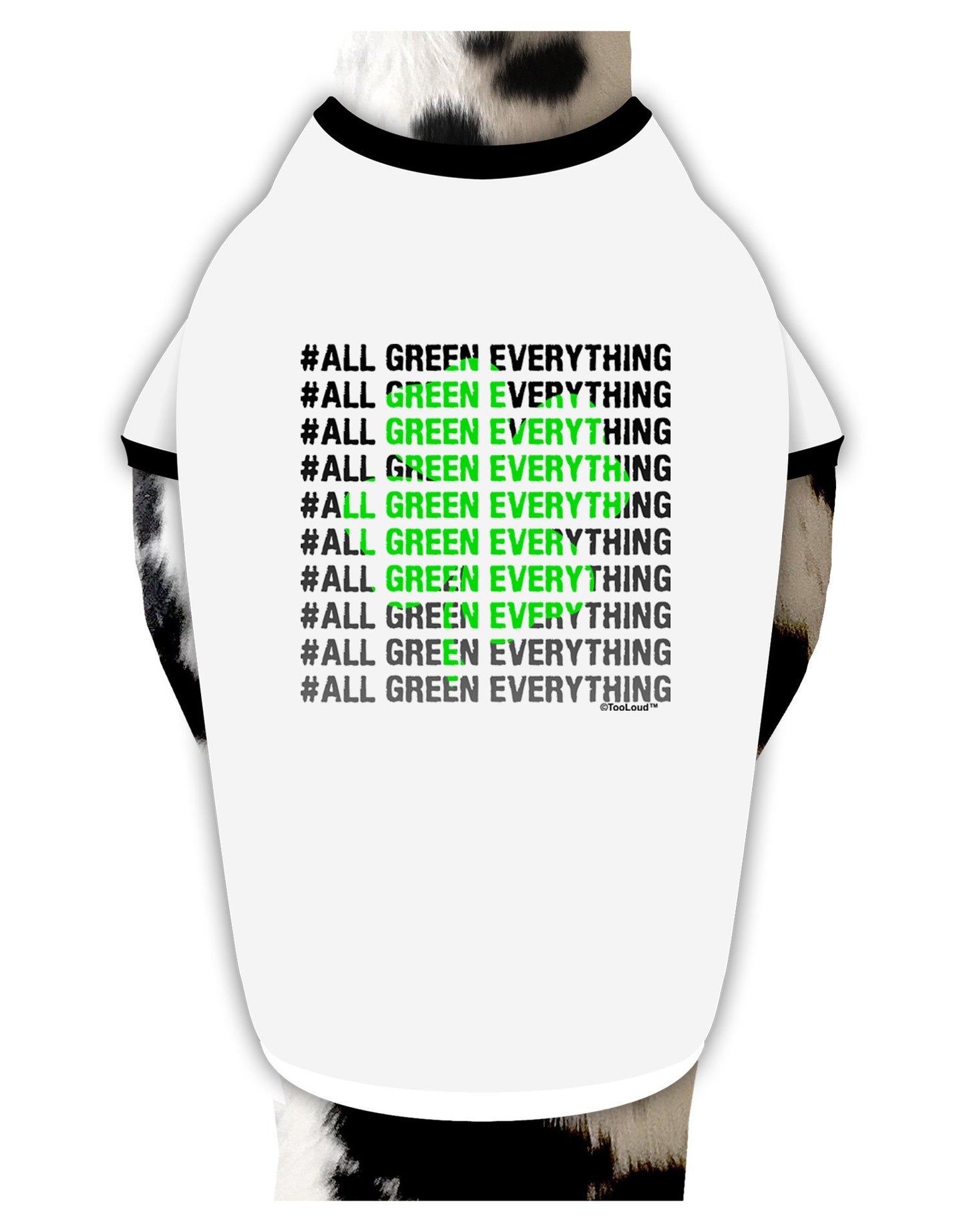 All Green Everything Clover Dog Shirt-Dog Shirt-TooLoud-White-with-Black-XL-Davson Sales