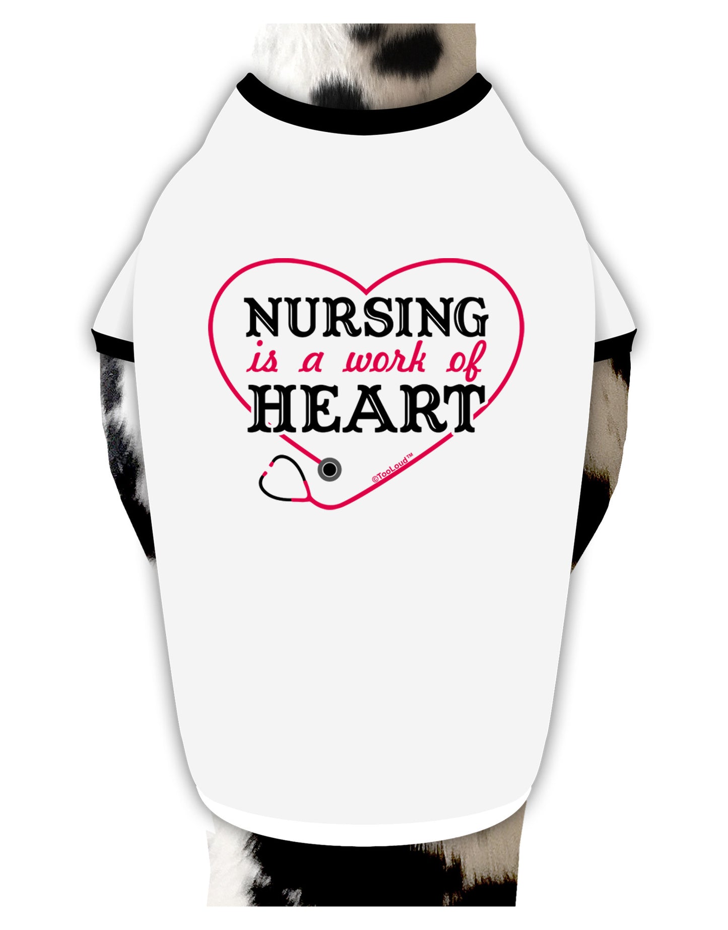 Nursing Is A Work Of Heart Dog Shirt-Dog Shirt-TooLoud-White-with-Black-Small-Davson Sales