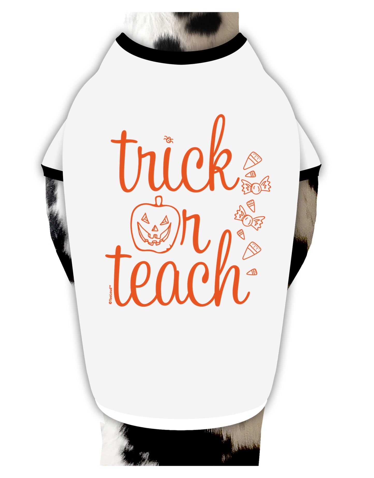 TooLoud Trick or Teach Dog Shirt-Dog Shirt-TooLoud-White-with-Black-Small-Davson Sales