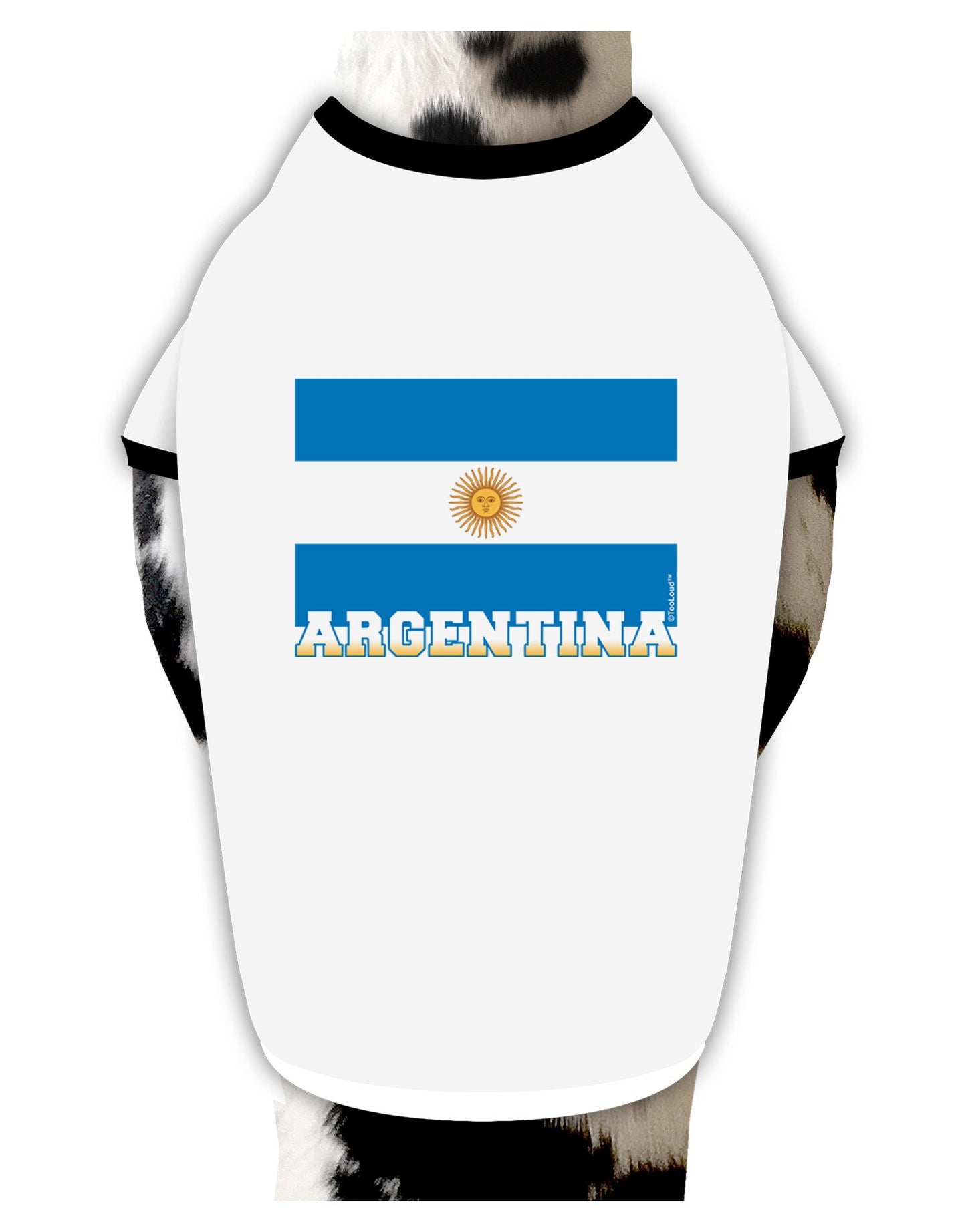 Argentina Flag Dog Shirt-Dog Shirt-TooLoud-White-with-Black-XL-Davson Sales
