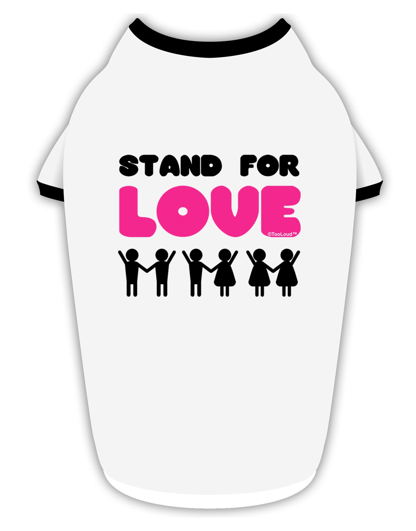 Stand For Love Pink Stylish Cotton Dog Shirt-Dog Shirt-TooLoud-White-with-Black-Small-Davson Sales