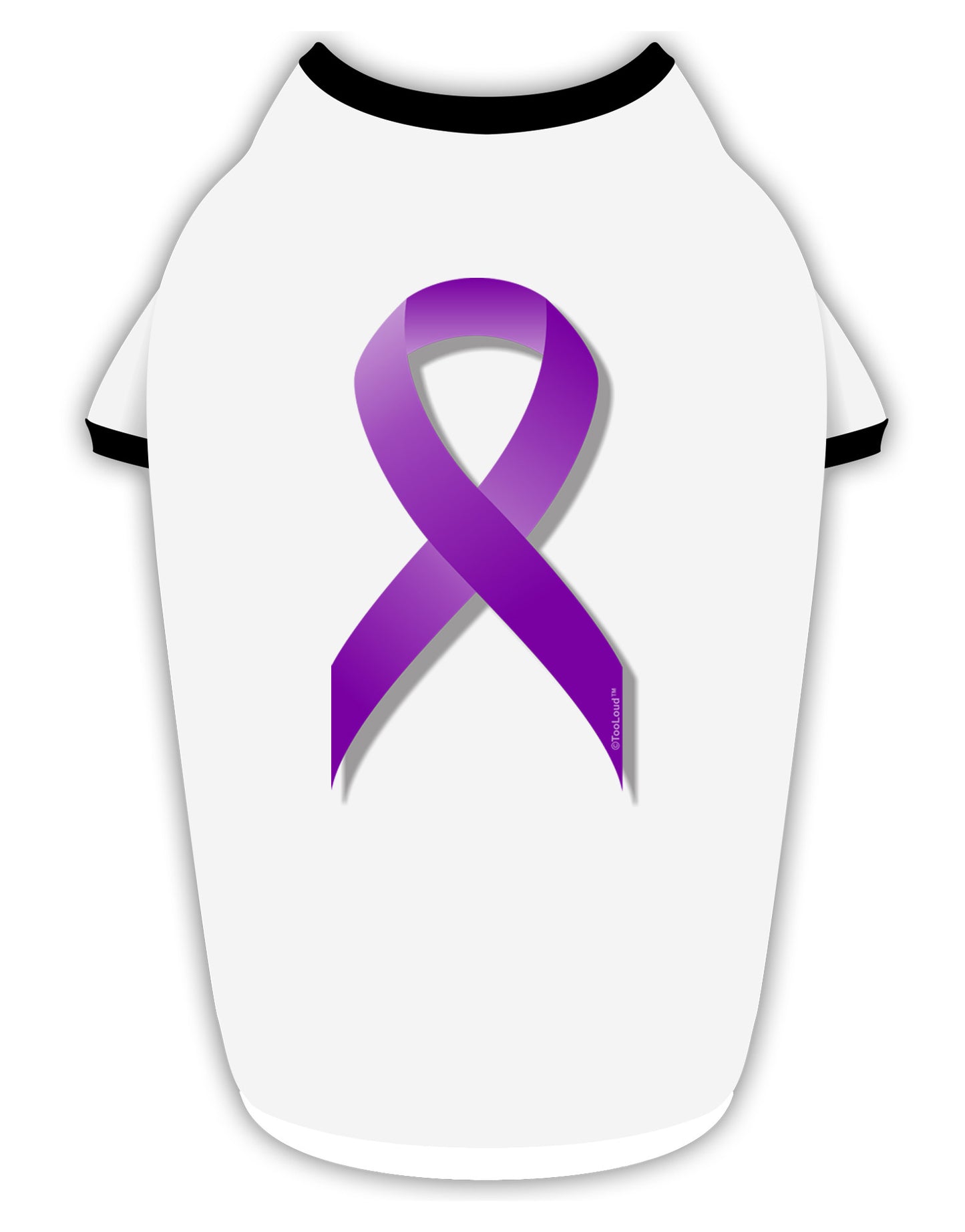 Crohn’s Disease Awareness Ribbon - Purple Stylish Cotton Dog Shirt-Dog Shirt-TooLoud-White-with-Black-Small-Davson Sales