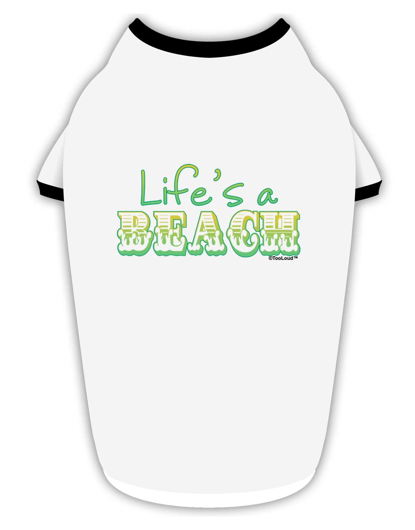 Lifes a Beach Color Stylish Cotton Dog Shirt by TooLoud-Dog Shirt-TooLoud-White-with-Black-Small-Davson Sales