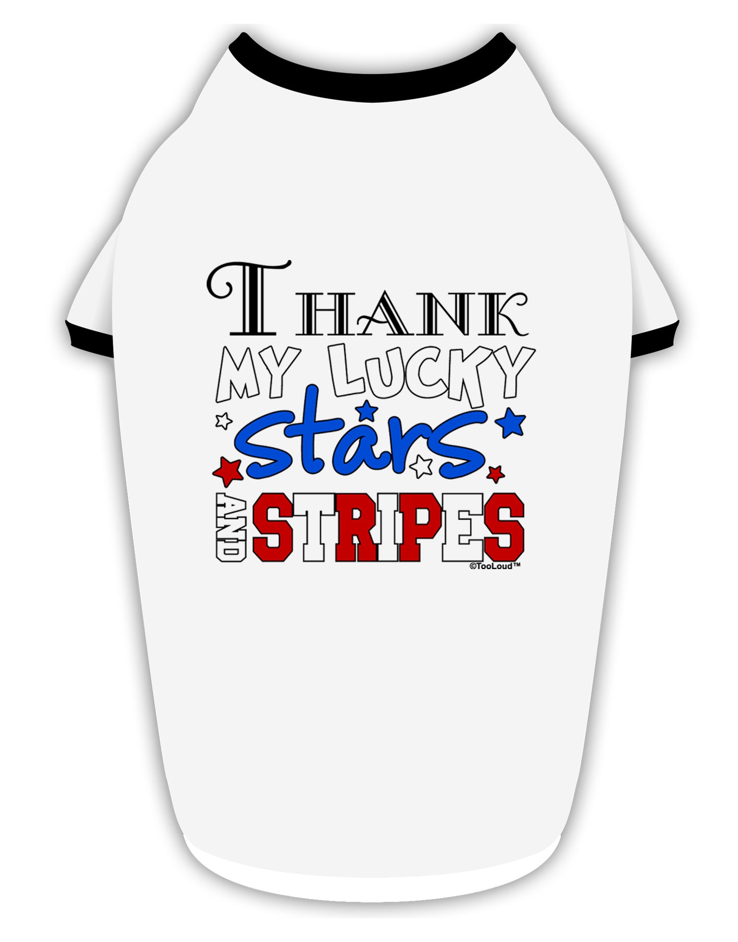 Thank My Lucky Stars and Stripes Color Stylish Cotton Dog Shirt by TooLoud-Dog Shirt-TooLoud-White-with-Black-Small-Davson Sales