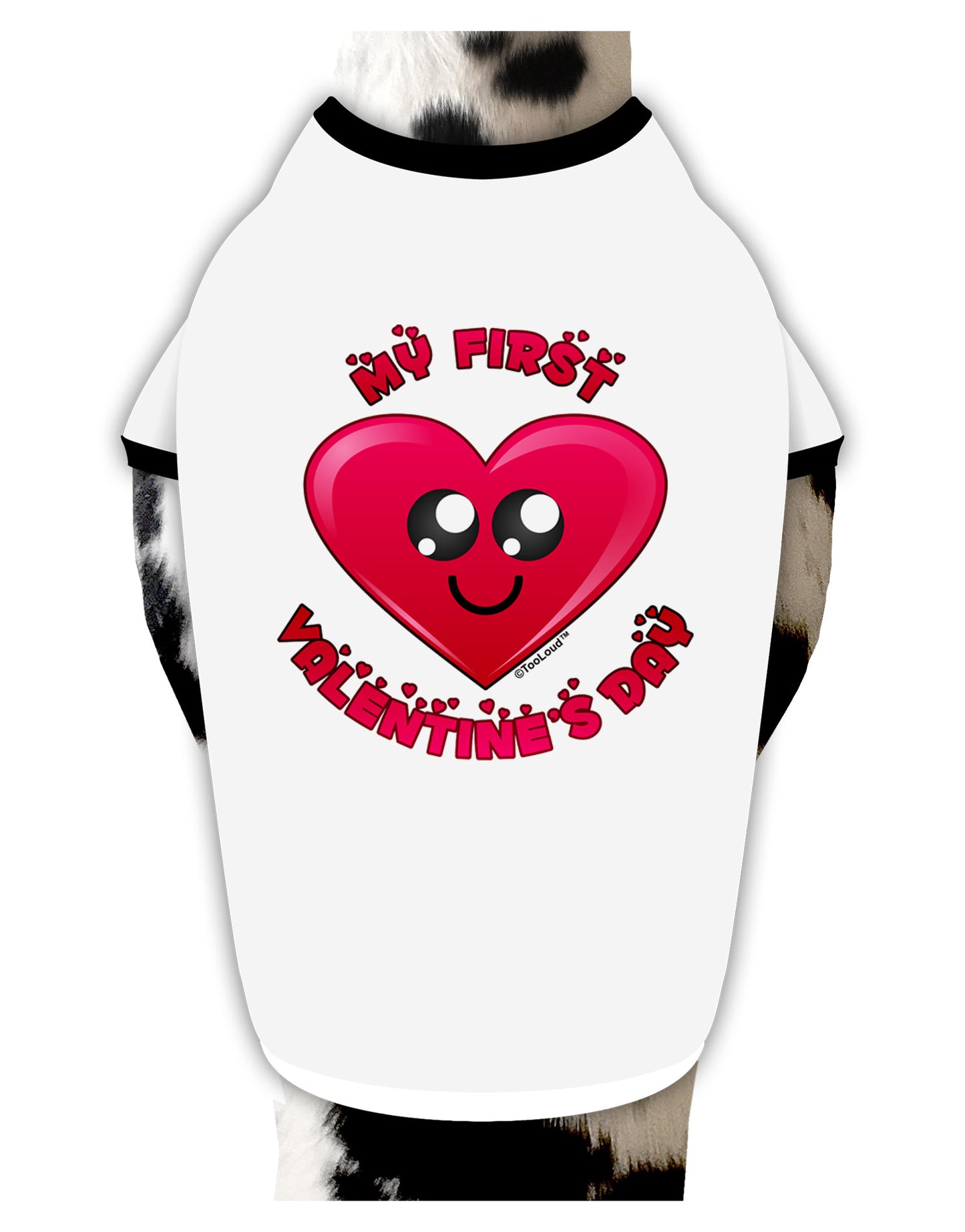 My First Valentine's Day Stylish Cotton Dog Shirt-Dog Shirt-TooLoud-White-with-Black-Small-Davson Sales