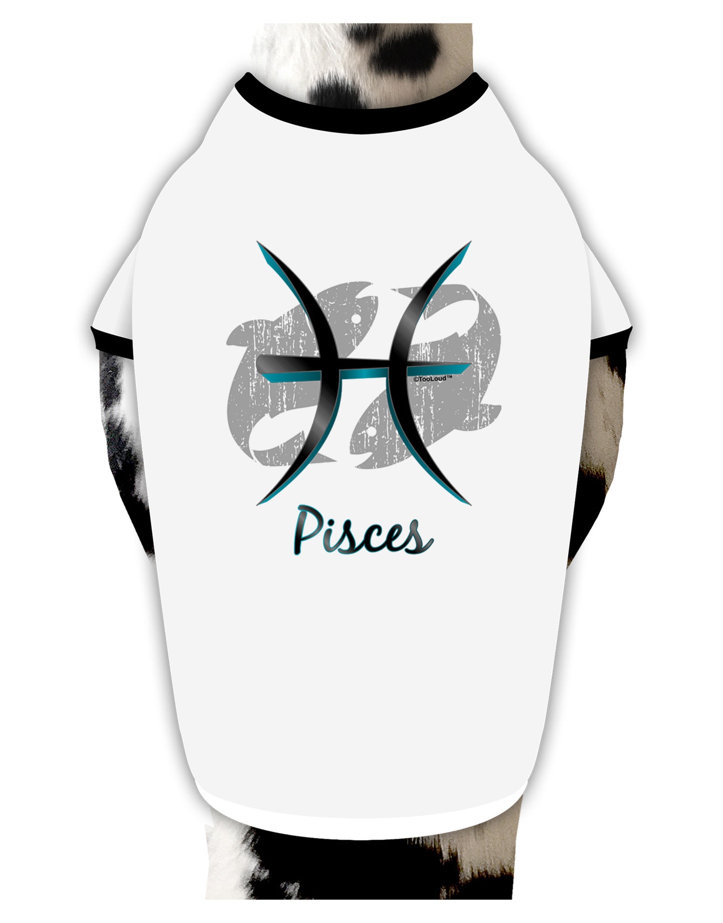 Pisces Symbol Dog Shirt-Dog Shirt-TooLoud-White-with-Black-Small-Davson Sales