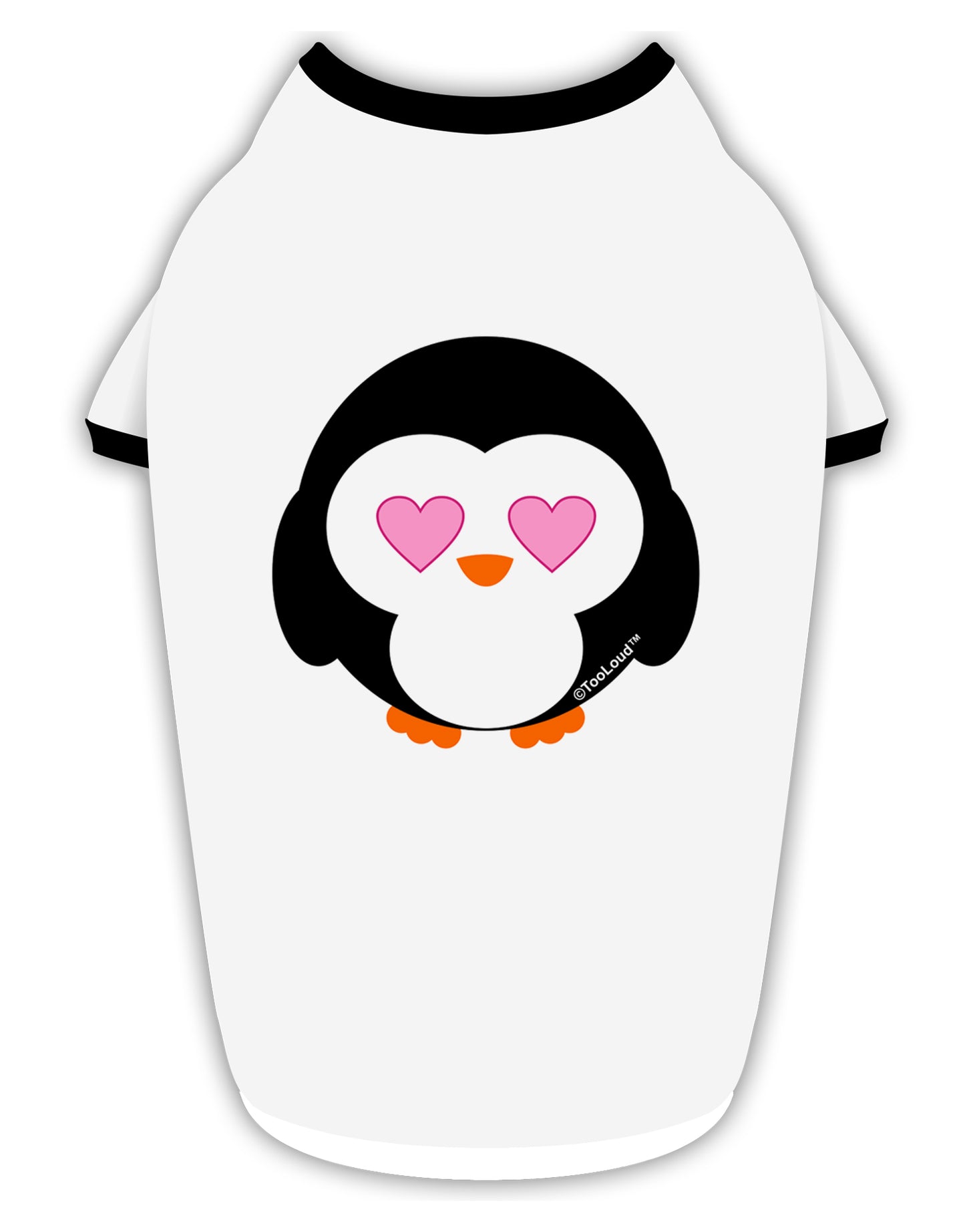 Cute Penguin - Heart Eyes Stylish Cotton Dog Shirt by TooLoud-Dog Shirt-TooLoud-White-with-Black-Small-Davson Sales