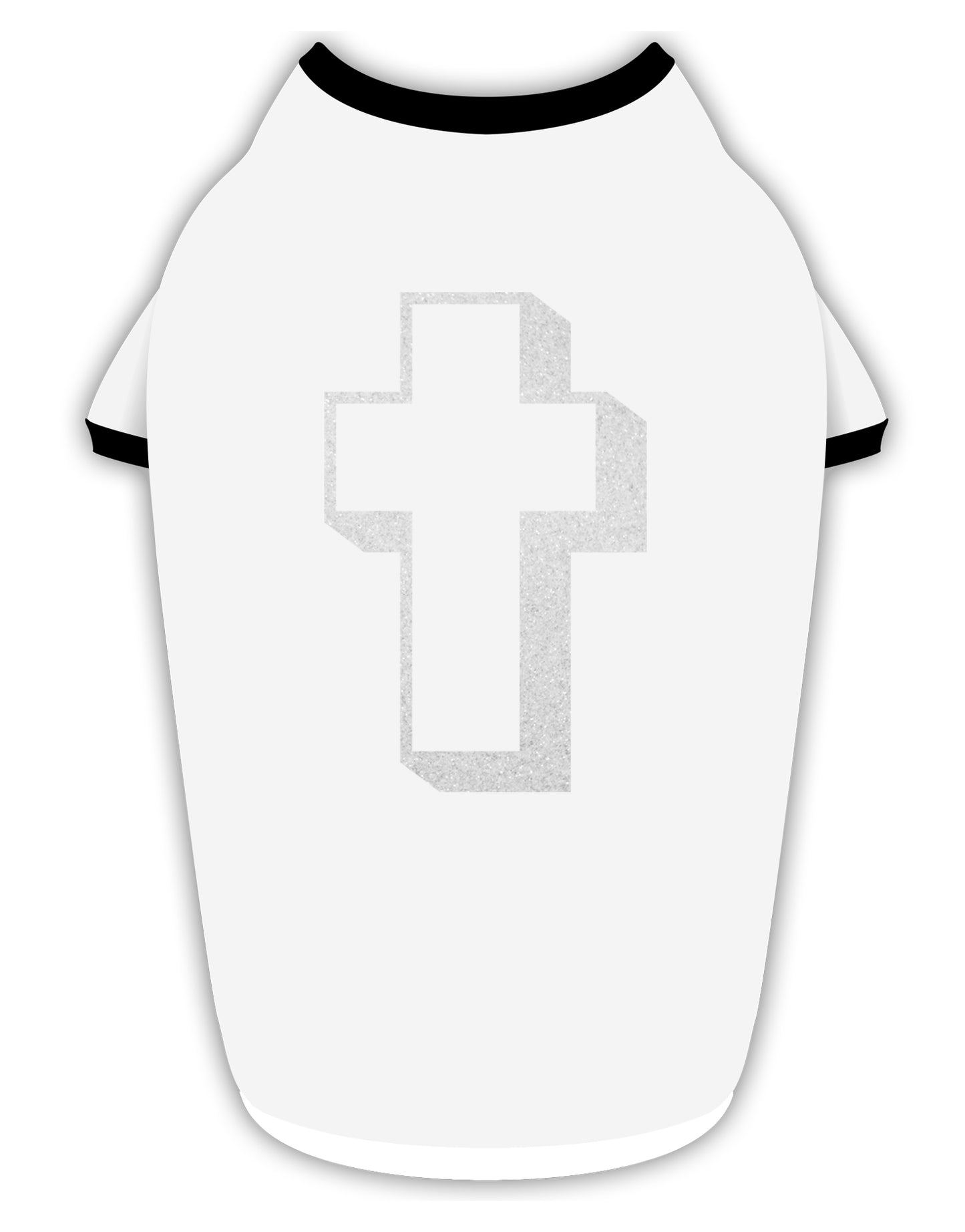 Simple Cross Design Glitter - White Stylish Cotton Dog Shirt by TooLoud-Dog Shirt-TooLoud-White-with-Black-Small-Davson Sales