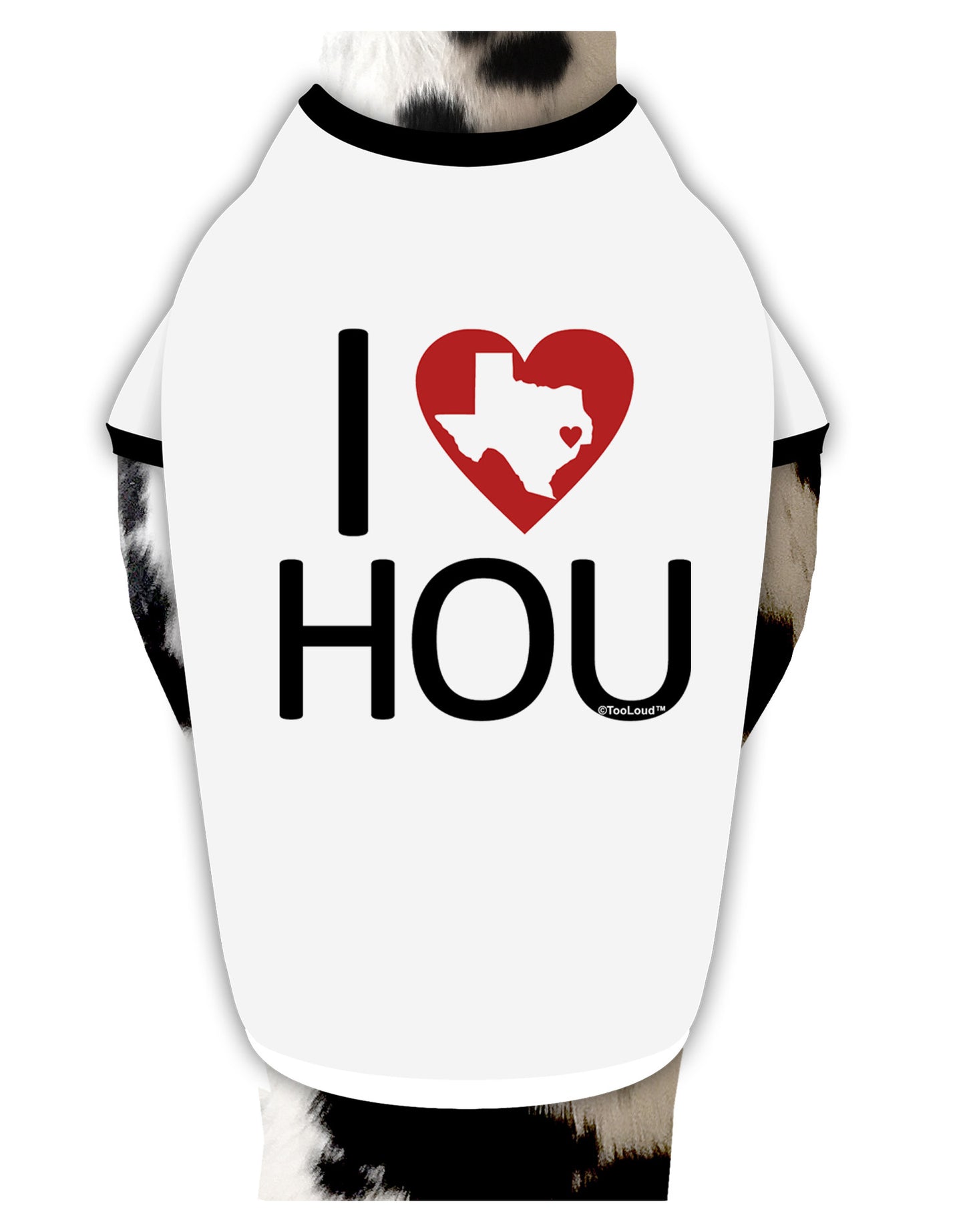 I Heart Houston Dog Shirt-Dog Shirt-TooLoud-White-with-Black-Small-Davson Sales