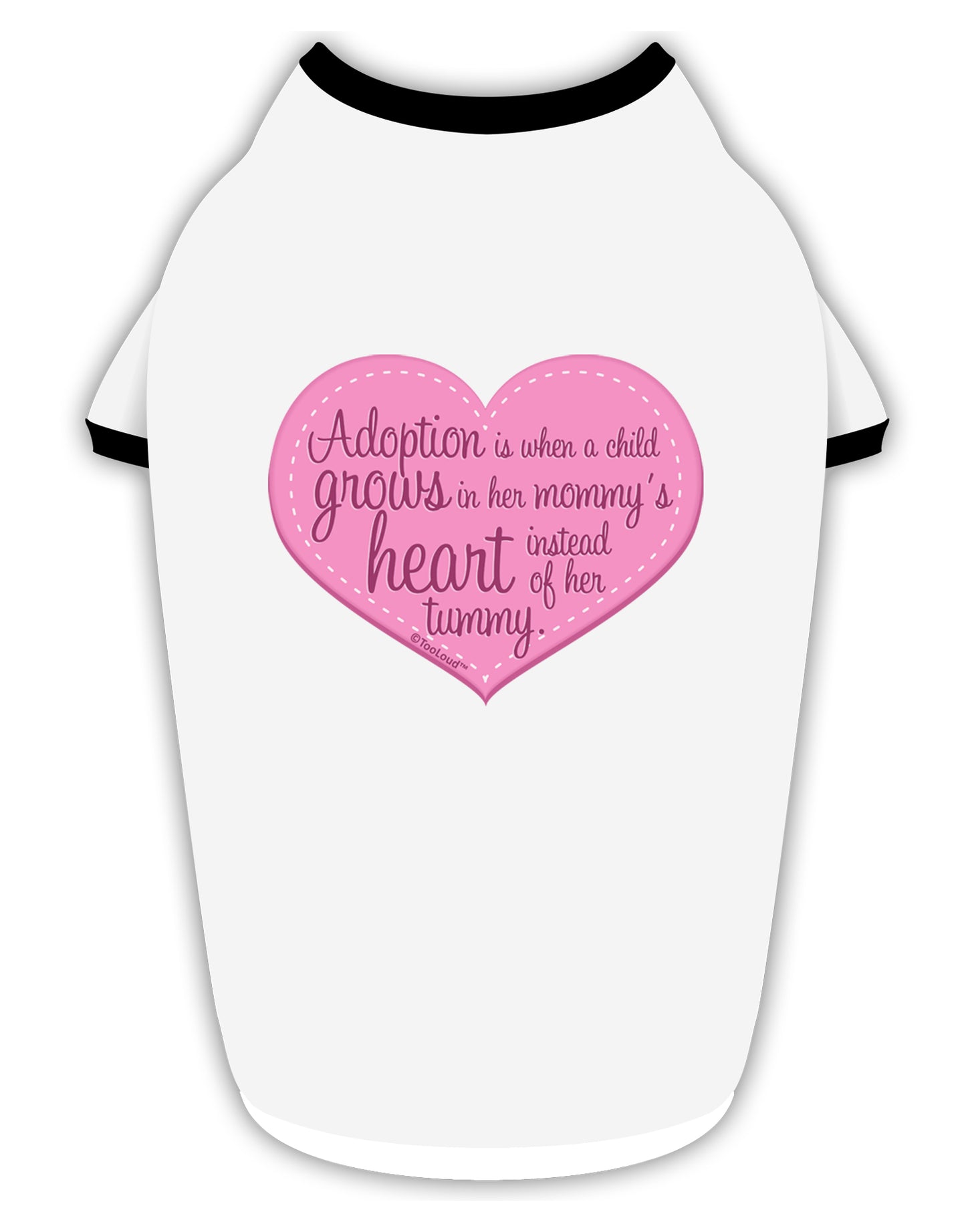 Adoption is When - Mom and Daughter Quote Stylish Cotton Dog Shirt by TooLoud-Dog Shirt-TooLoud-White-with-Black-Small-Davson Sales
