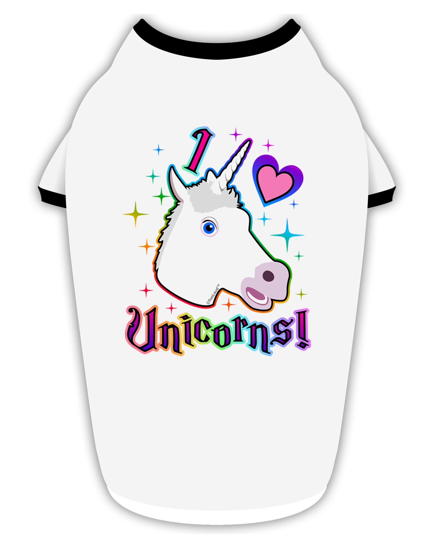 I love Unicorns Stylish Cotton Dog Shirt-Dog Shirt-TooLoud-White-with-Black-Small-Davson Sales