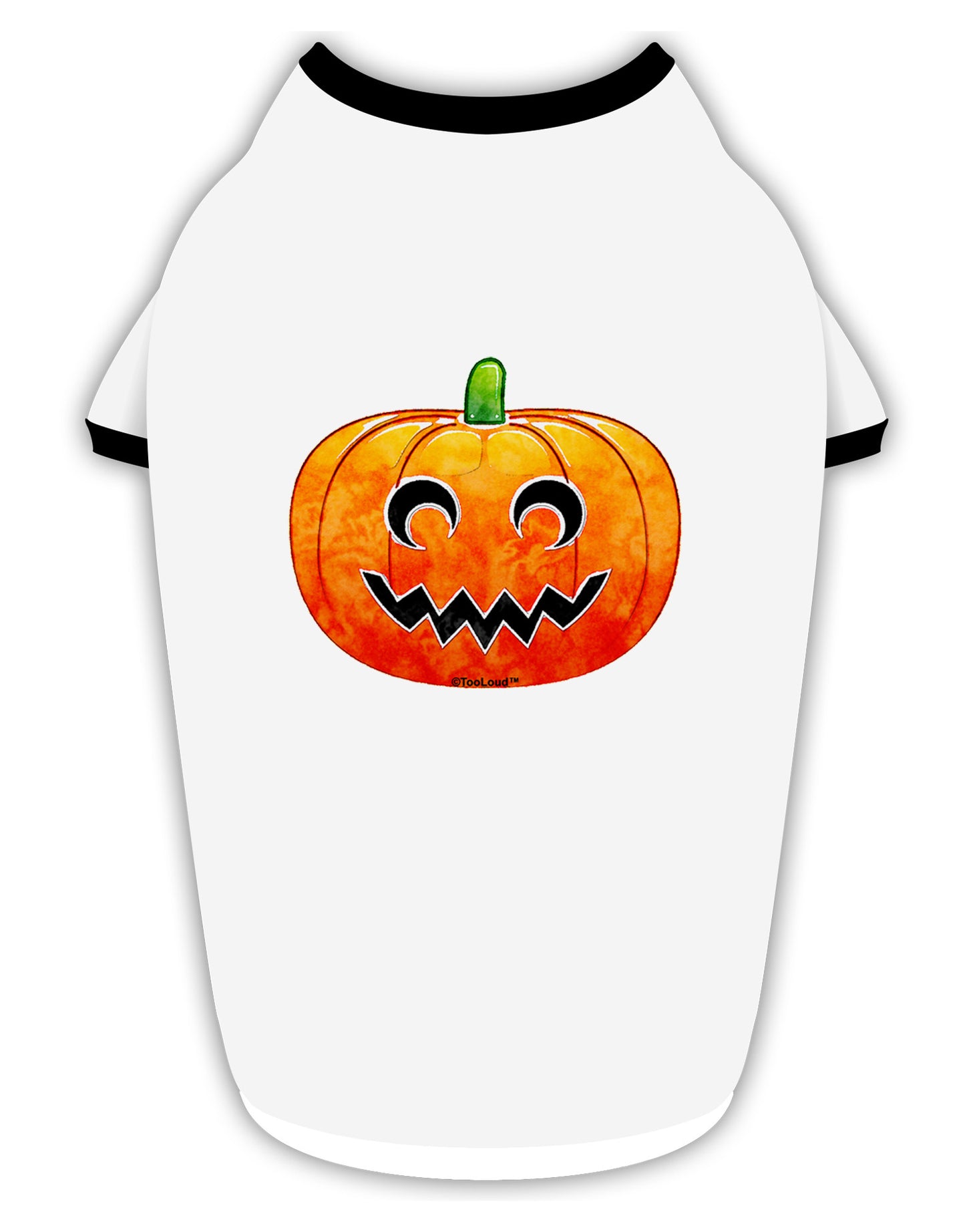 Jack-O-Lantern Watercolor Stylish Cotton Dog Shirt-Dog Shirt-TooLoud-White-with-Black-Small-Davson Sales