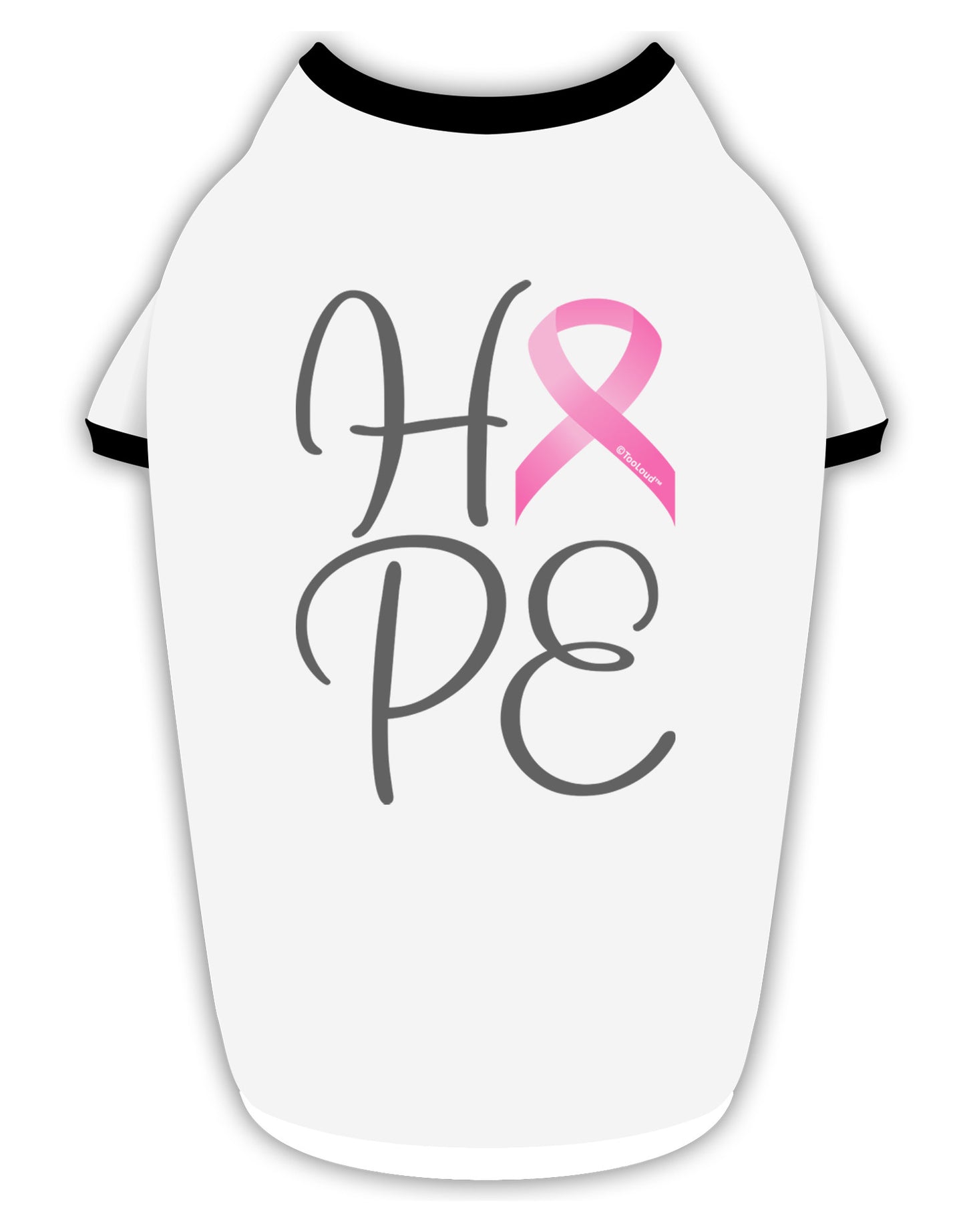 Hope - Breast Cancer Awareness Ribbon Stylish Cotton Dog Shirt-Dog Shirt-TooLoud-White-with-Black-Small-Davson Sales