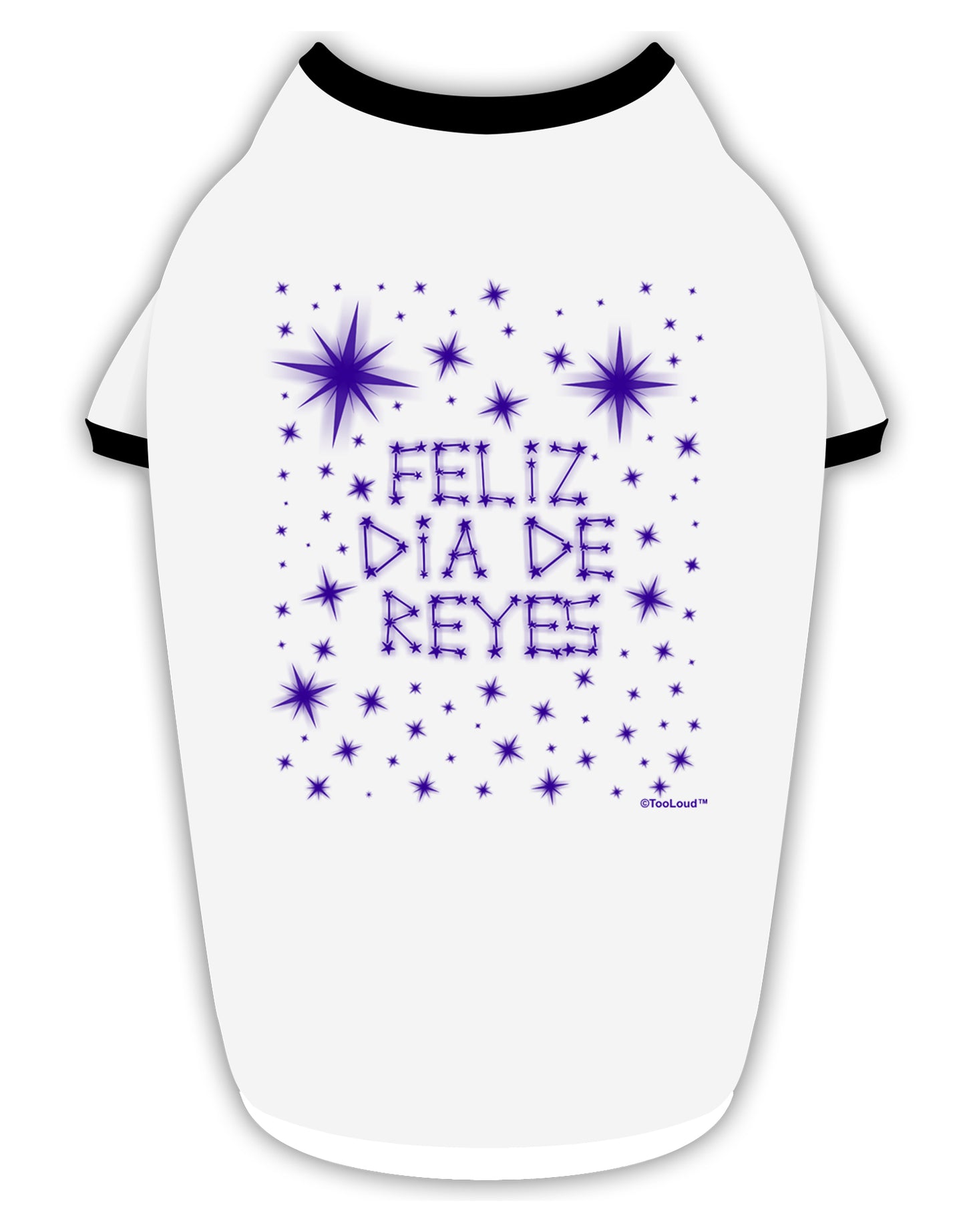Feliz Dia de Reyes - Estrellas Brillantes Stylish Cotton Dog Shirt by TooLoud-Dog Shirt-TooLoud-White-with-Black-Small-Davson Sales