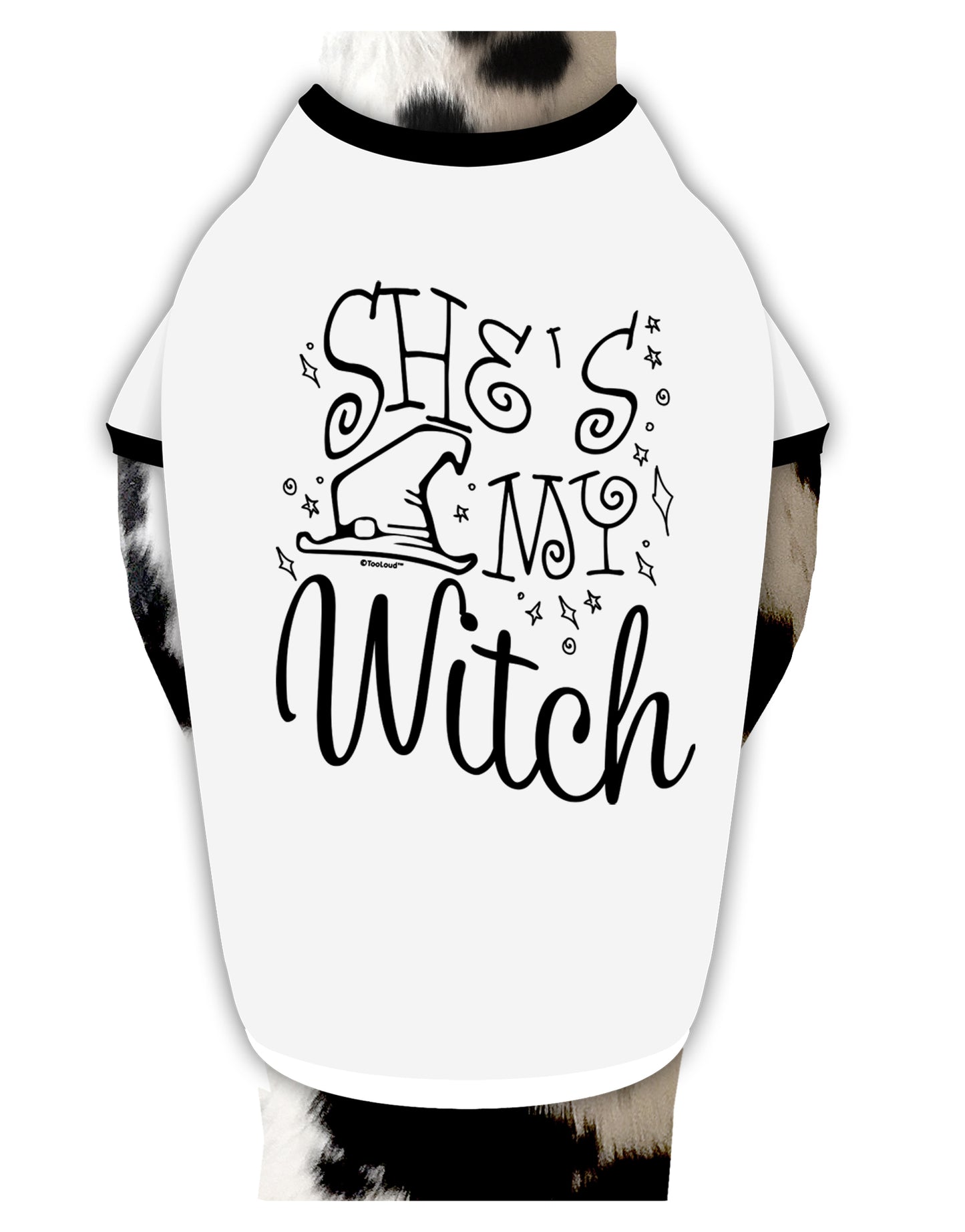 TooLoud She's My Witch Dog Shirt-Dog Shirt-TooLoud-White-with-Black-Small-Davson Sales