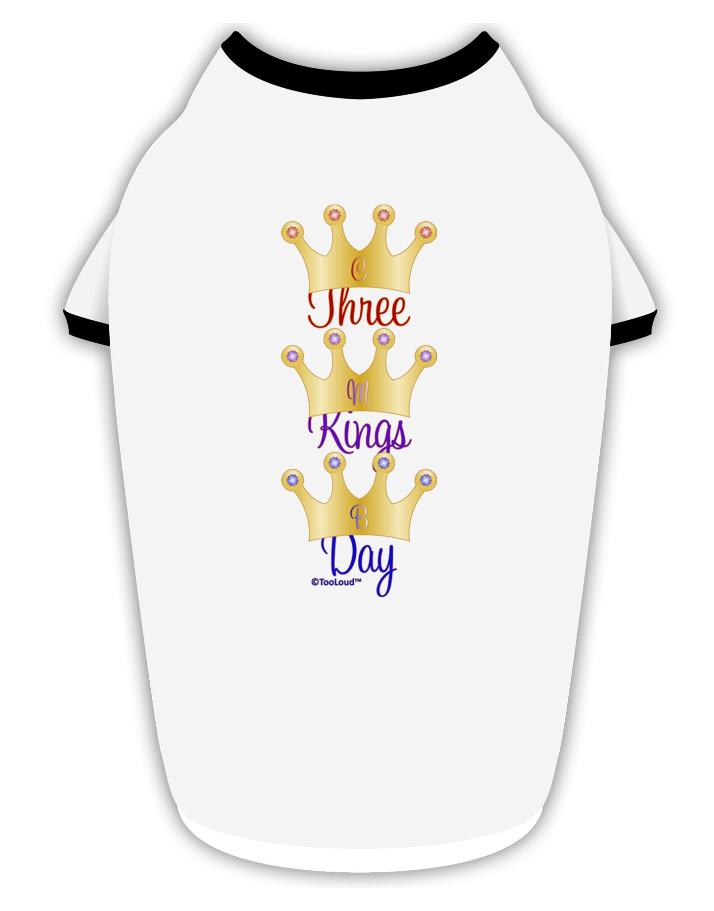 Three Kings Day - C M B Crowns Stylish Cotton Dog Shirt by TooLoud-Dog Shirt-TooLoud-White-with-Black-Small-Davson Sales