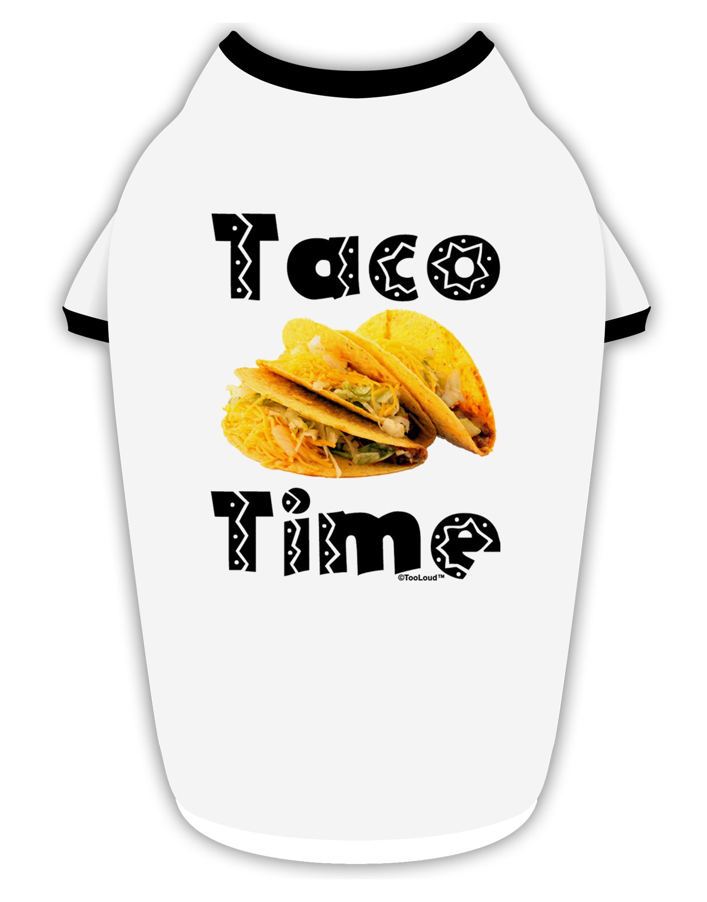 Taco Time - Mexican Food Design Stylish Cotton Dog Shirt by TooLoud-Dog Shirt-TooLoud-White-with-Black-Small-Davson Sales