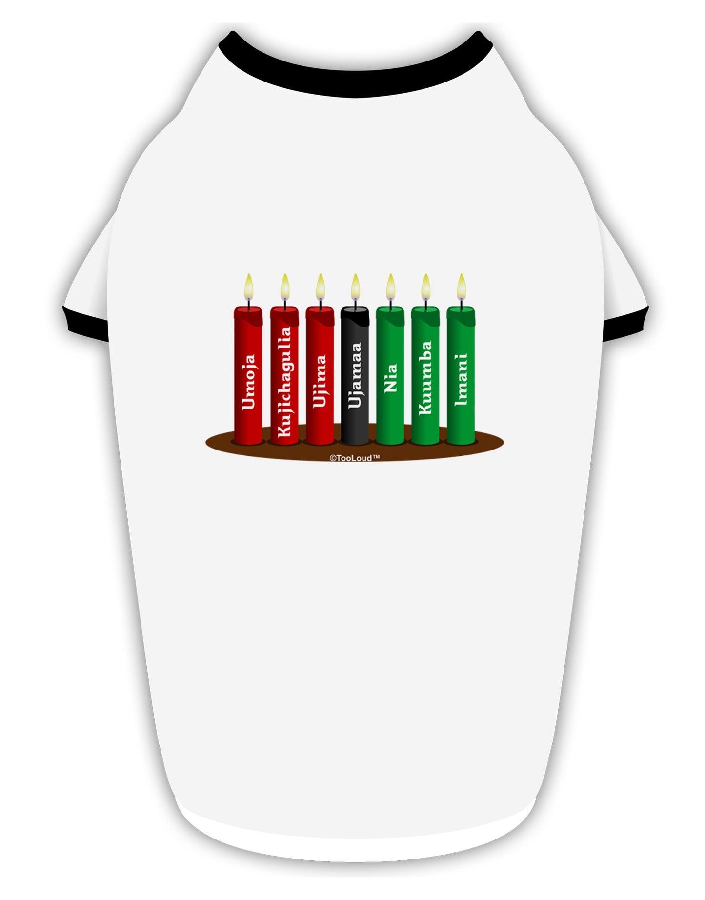 Kwanzaa Candles 7 Principles Stylish Cotton Dog Shirt-Dog Shirt-TooLoud-White-with-Black-Small-Davson Sales