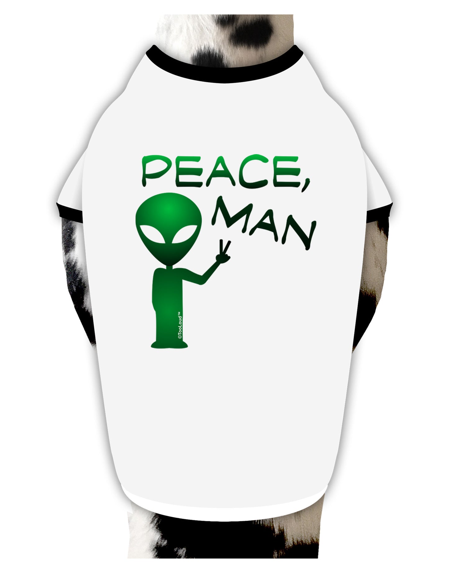 Peace Man Alien Dog Shirt-Dog Shirt-TooLoud-White-with-Black-Small-Davson Sales