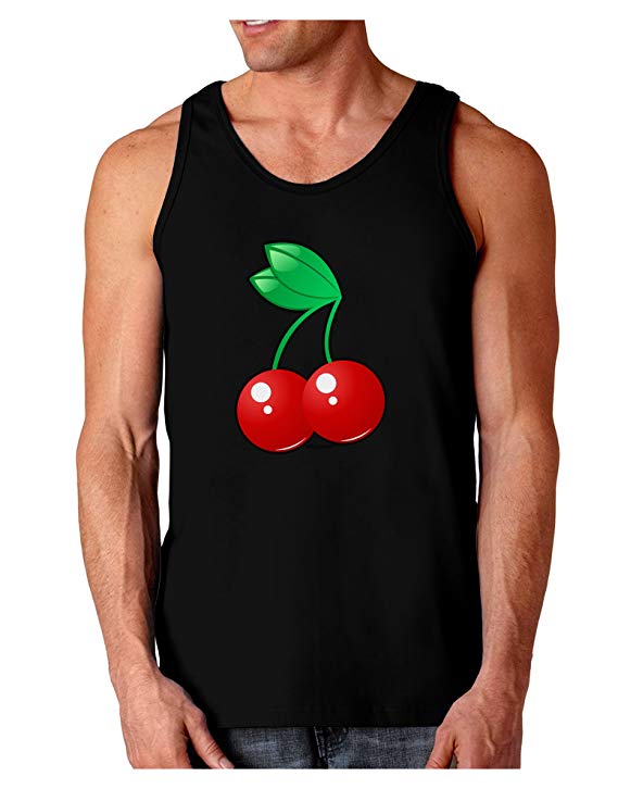 Cherries Dark Loose Tank Top-Mens Loose Tank Top-TooLoud-Black-Small-Davson Sales