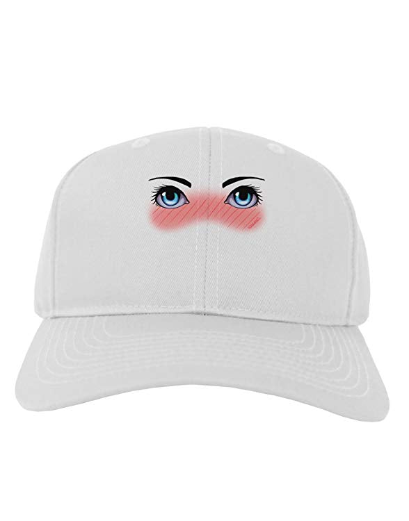 Blushing Anime Eyes Adult Baseball Cap Hat-Baseball Cap-TooLoud-White-One Size-Davson Sales