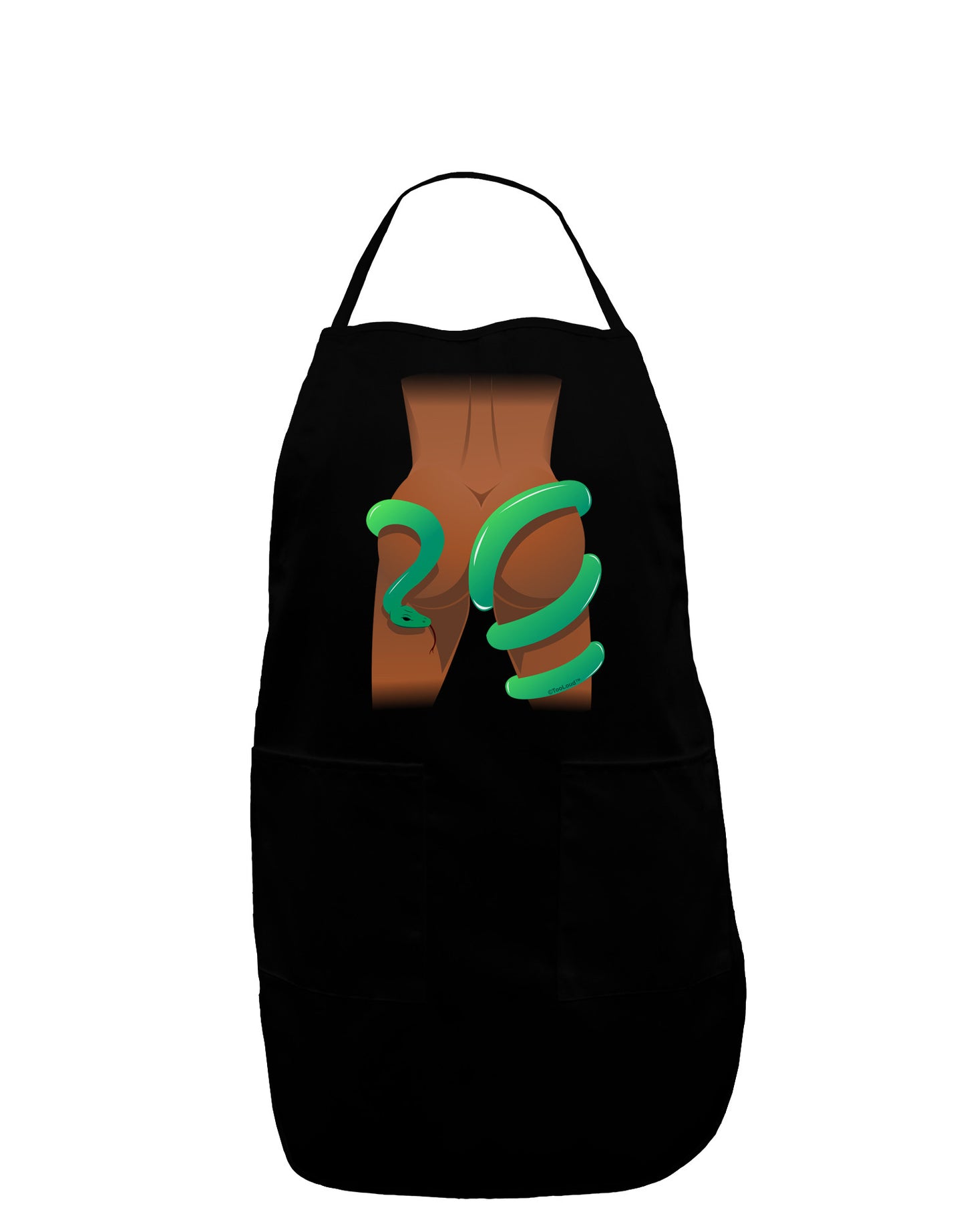 Lady Anaconda Design Dark Dark Adult Apron-Bib Apron-TooLoud-Black-One-Size-Davson Sales