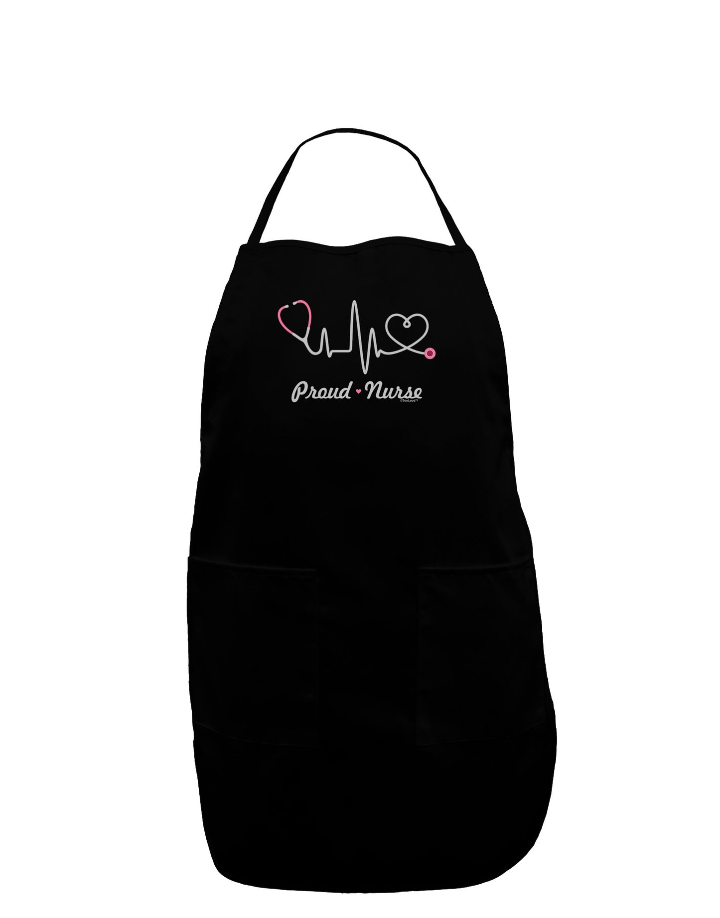 Stethoscope Heartbeat Text Plus Size Apron-Bib Apron-TooLoud-Black-Plus-Size-Davson Sales