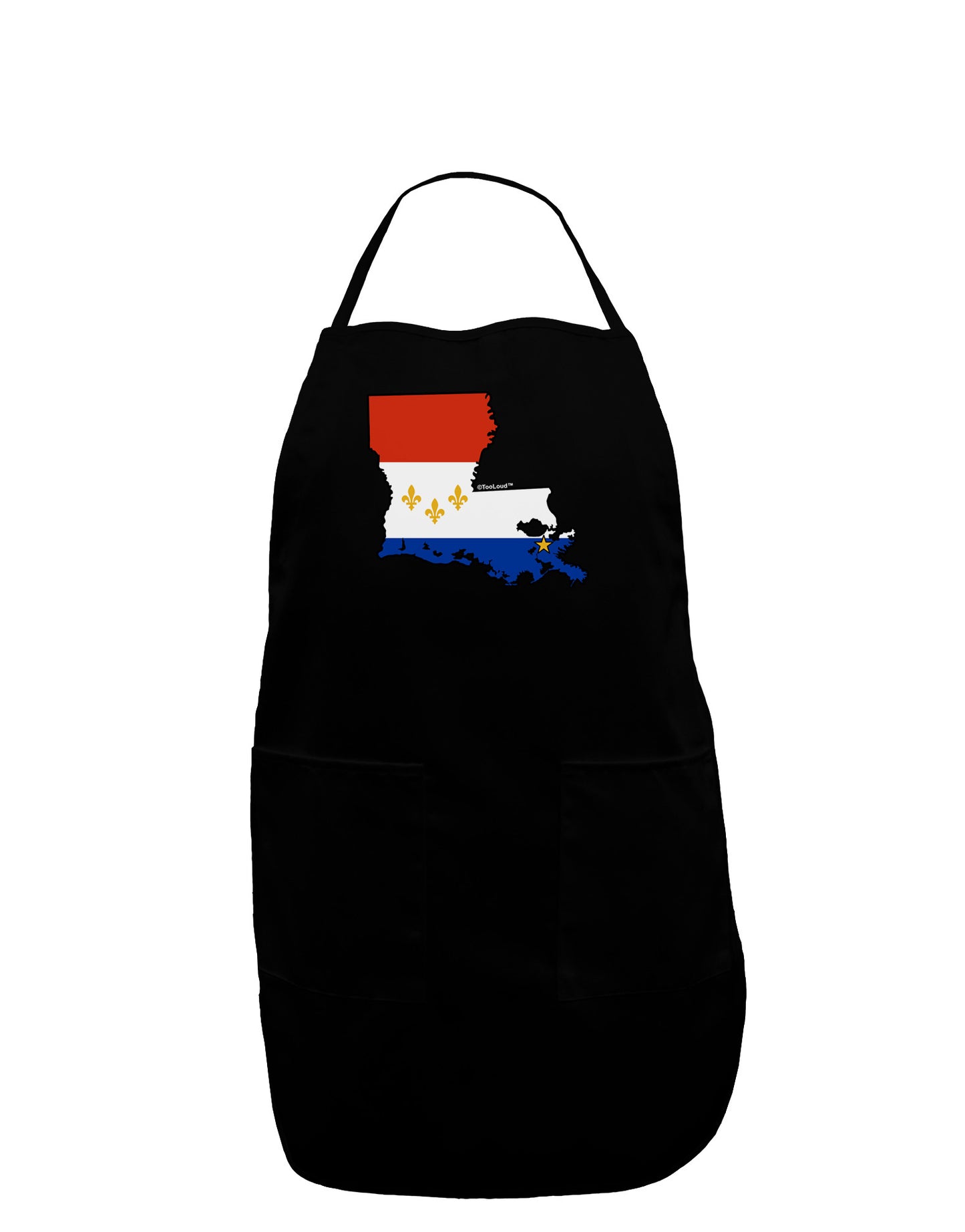 New Orleans Louisiana Flag Plus Size Apron-Bib Apron-TooLoud-Black-Plus-Size-Davson Sales
