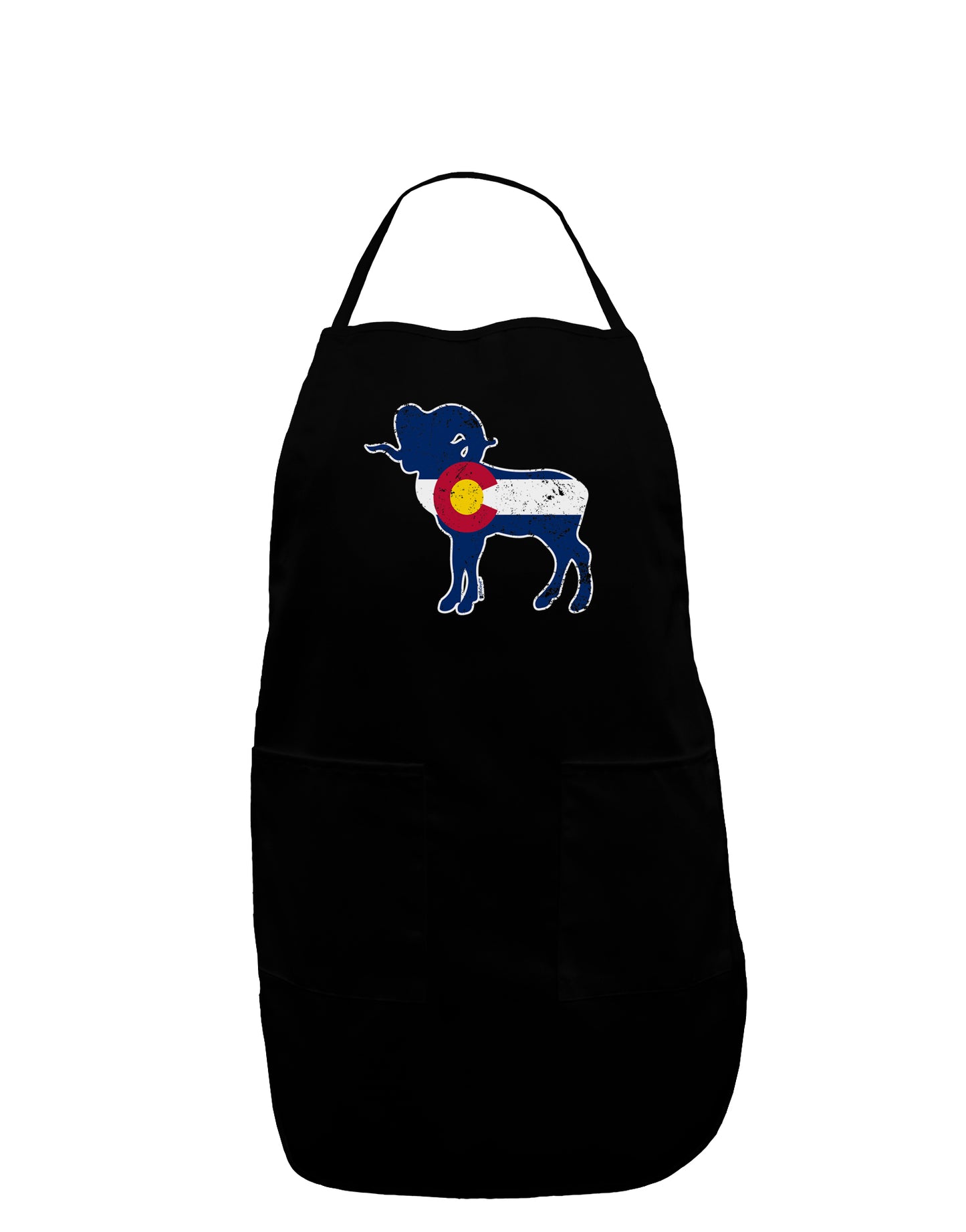 Grunge Rocky Mountain Bighorn Sheep Flag Dark Plus Size Dark Apron-Bib Apron-TooLoud-Black-Plus-Size-Davson Sales