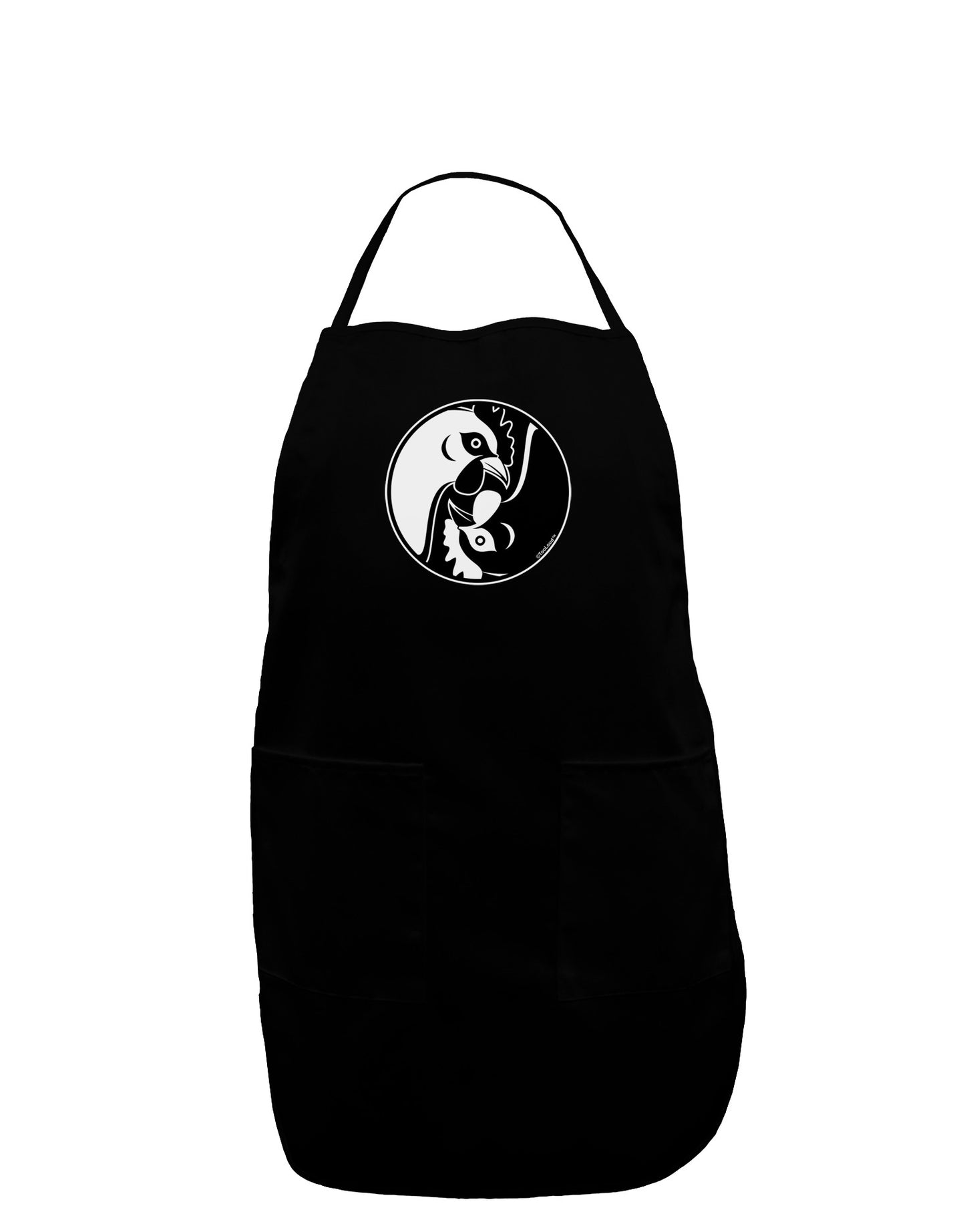 TooLoud Yin Yang Chicken Dark Adult Apron-Bib Apron-TooLoud-Black-One-Size-Davson Sales