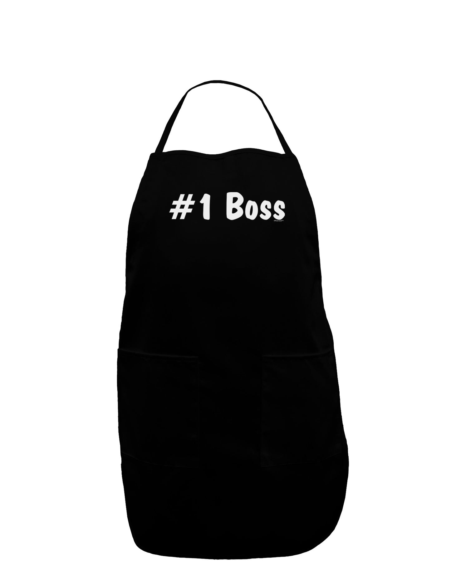 #1 Boss Text - Boss Day Dark Adult Apron-Bib Apron-TooLoud-Black-One-Size-Davson Sales