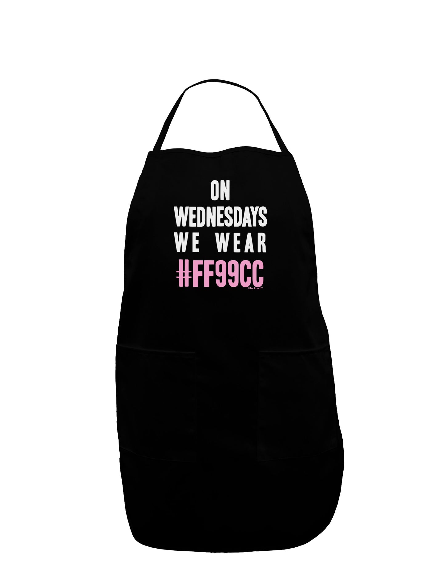 On Wednesdays We Wear FF99CC Dark Adult Apron-Bib Apron-TooLoud-Black-One-Size-Davson Sales