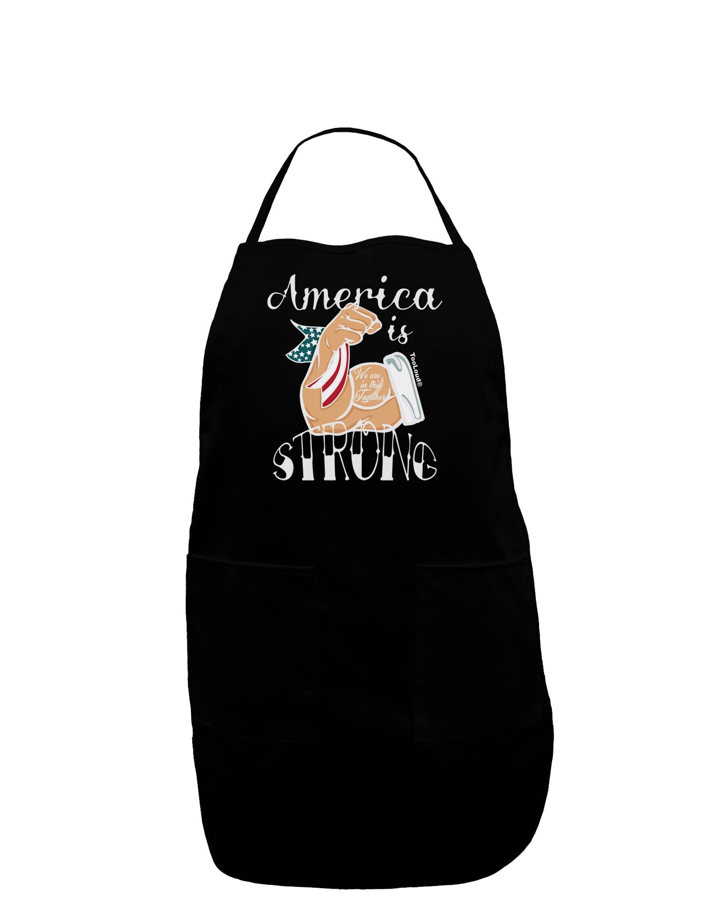 America is Strong We will Overcome This Dark Plus Size Dark Apron-Bib Apron-TooLoud-Black-Plus-Size-Davson Sales