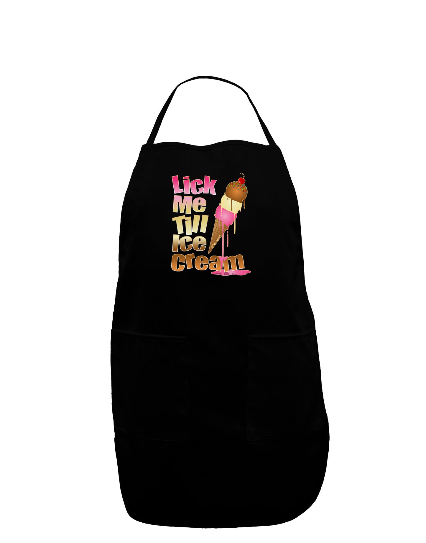 Lick Me Till Ice Cream Dark Adult Apron-Bib Apron-TooLoud-Black-One-Size-Davson Sales