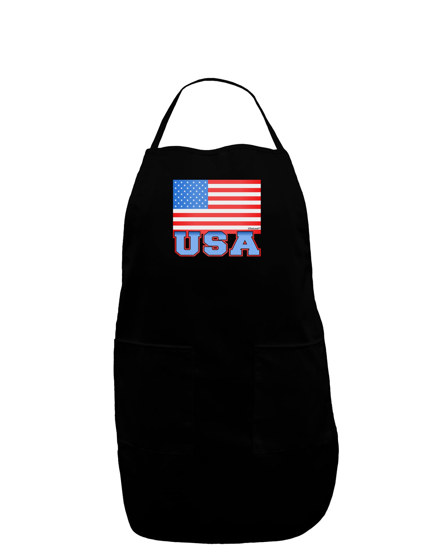 USA Flag Plus Size Apron by TooLoud-Bib Apron-TooLoud-Black-Plus-Size-Davson Sales
