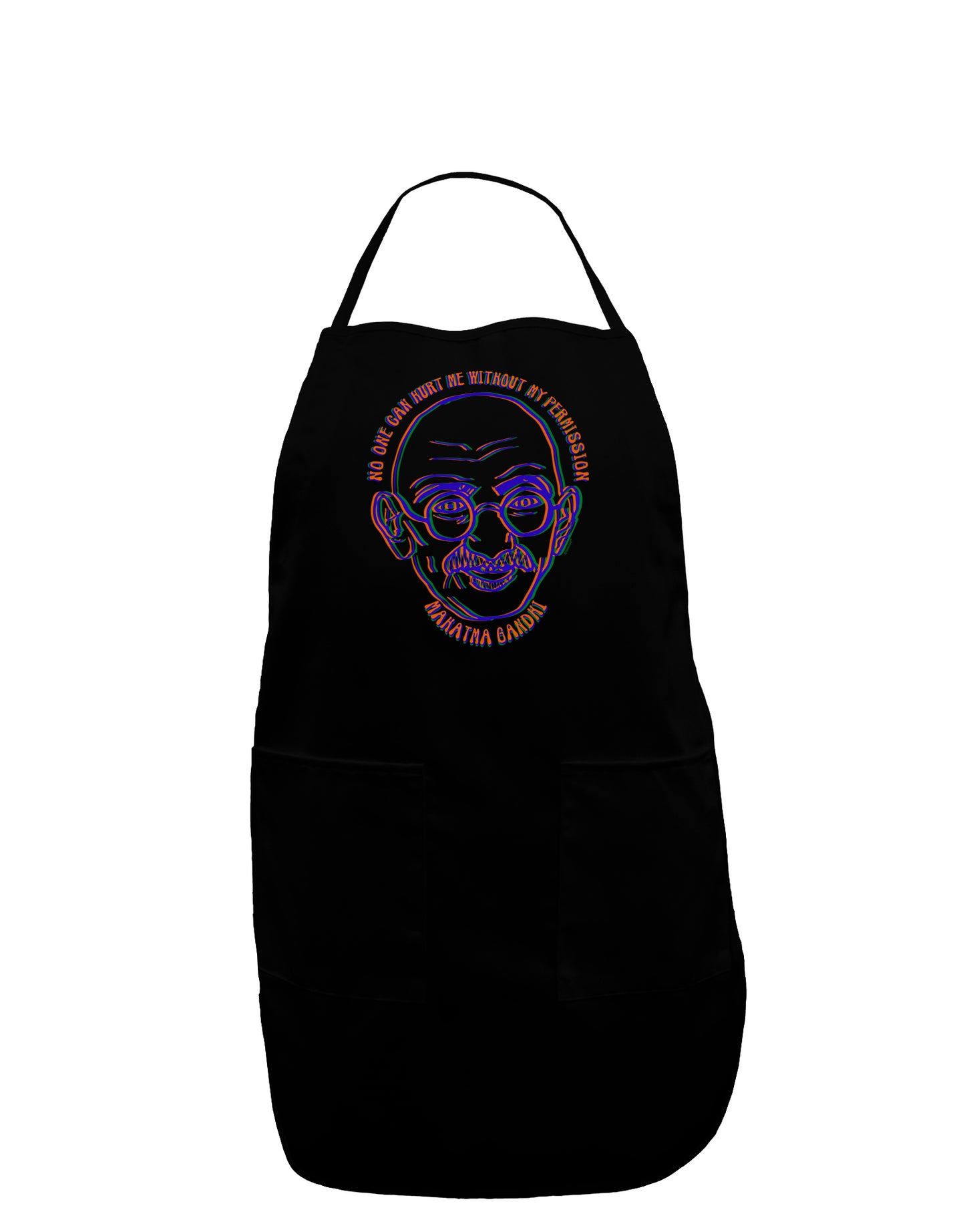 TooLoud No one can hurt me without my permission Ghandi Dark Plus Size Dark Apron-Bib Apron-TooLoud-Black-Plus-Size-Davson Sales
