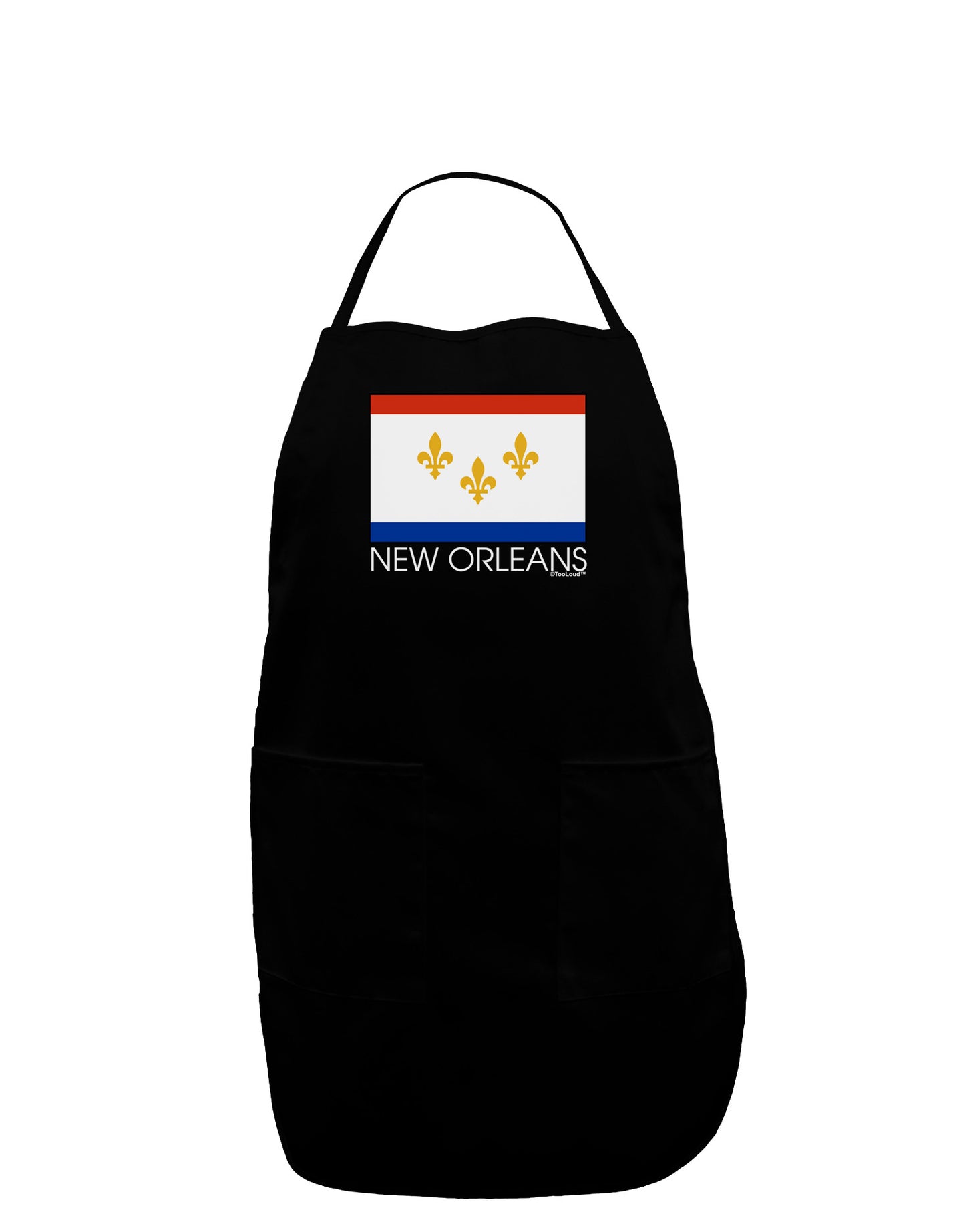 New Orleans Louisiana Flag Text Plus Size Apron-Bib Apron-TooLoud-Black-Plus-Size-Davson Sales