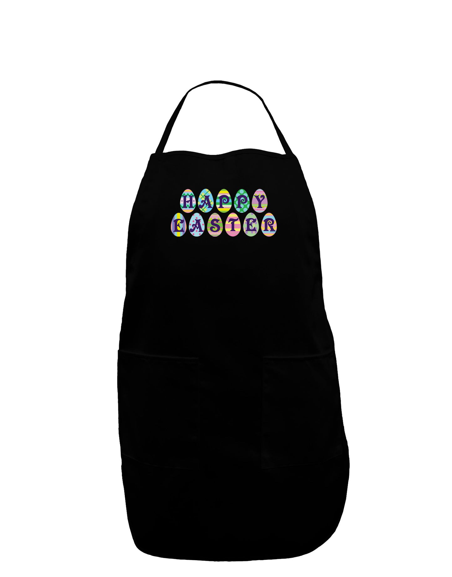 Easter Eggs Happy Easter Dark Adult Apron-Bib Apron-TooLoud-Black-One-Size-Davson Sales