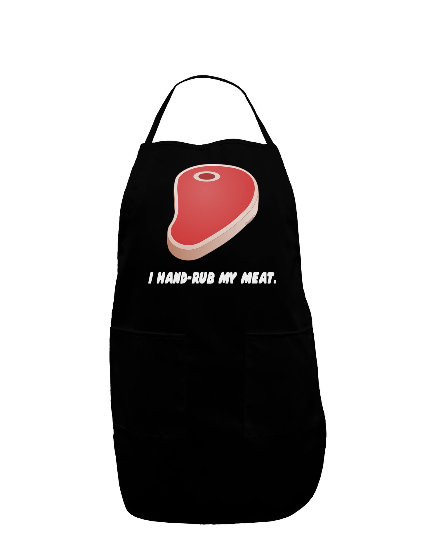 I Hand-Rub My Meat - Steak Dark Adult Apron-Bib Apron-TooLoud-Black-One-Size-Davson Sales