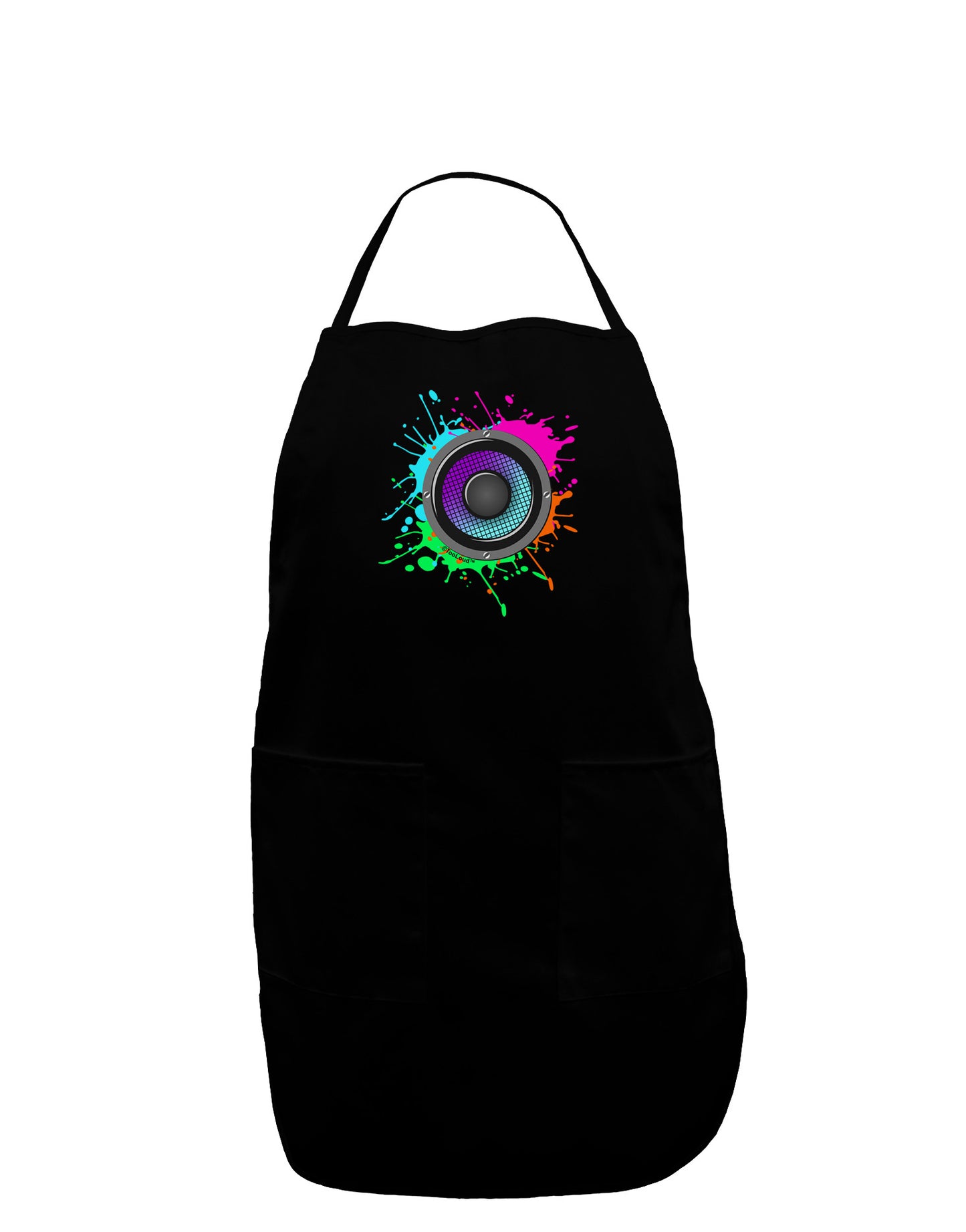 Paint Splatter Speaker Dark Adult Apron-Bib Apron-TooLoud-Black-One-Size-Davson Sales