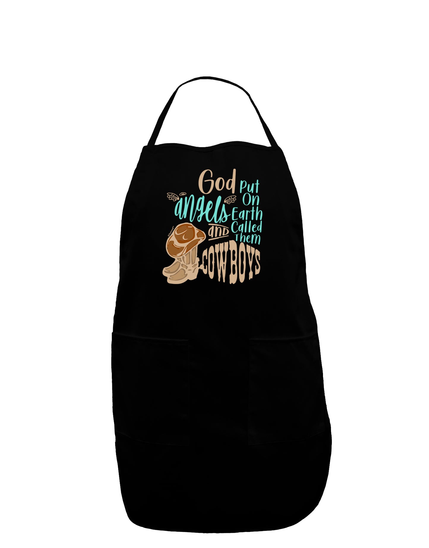 God put Angels on Earth and called them Cowboys Dark Plus Size Dark Apron-Bib Apron-TooLoud-Black-Plus-Size-Davson Sales
